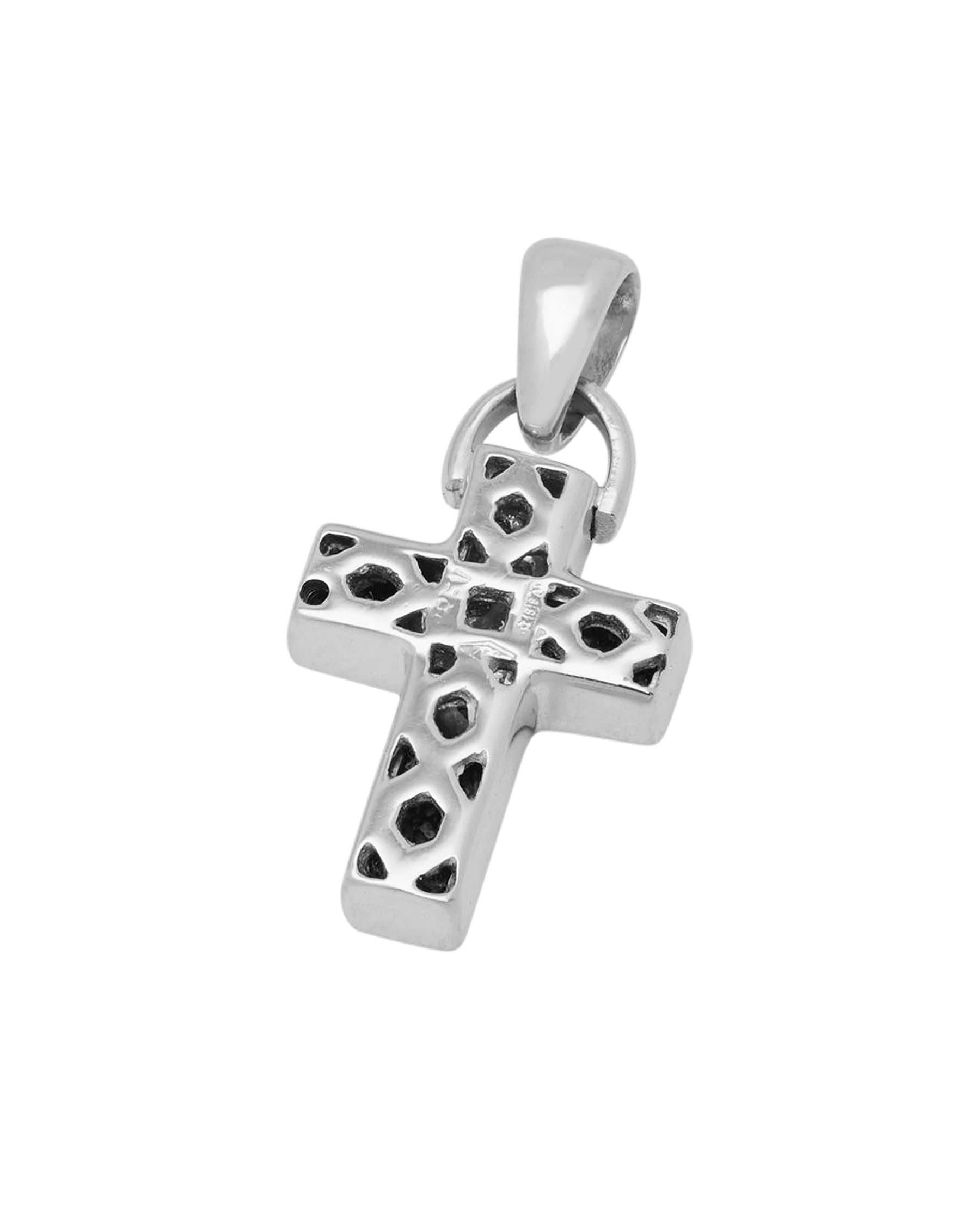 Ciondolo croce oro bianco con diamanti-2