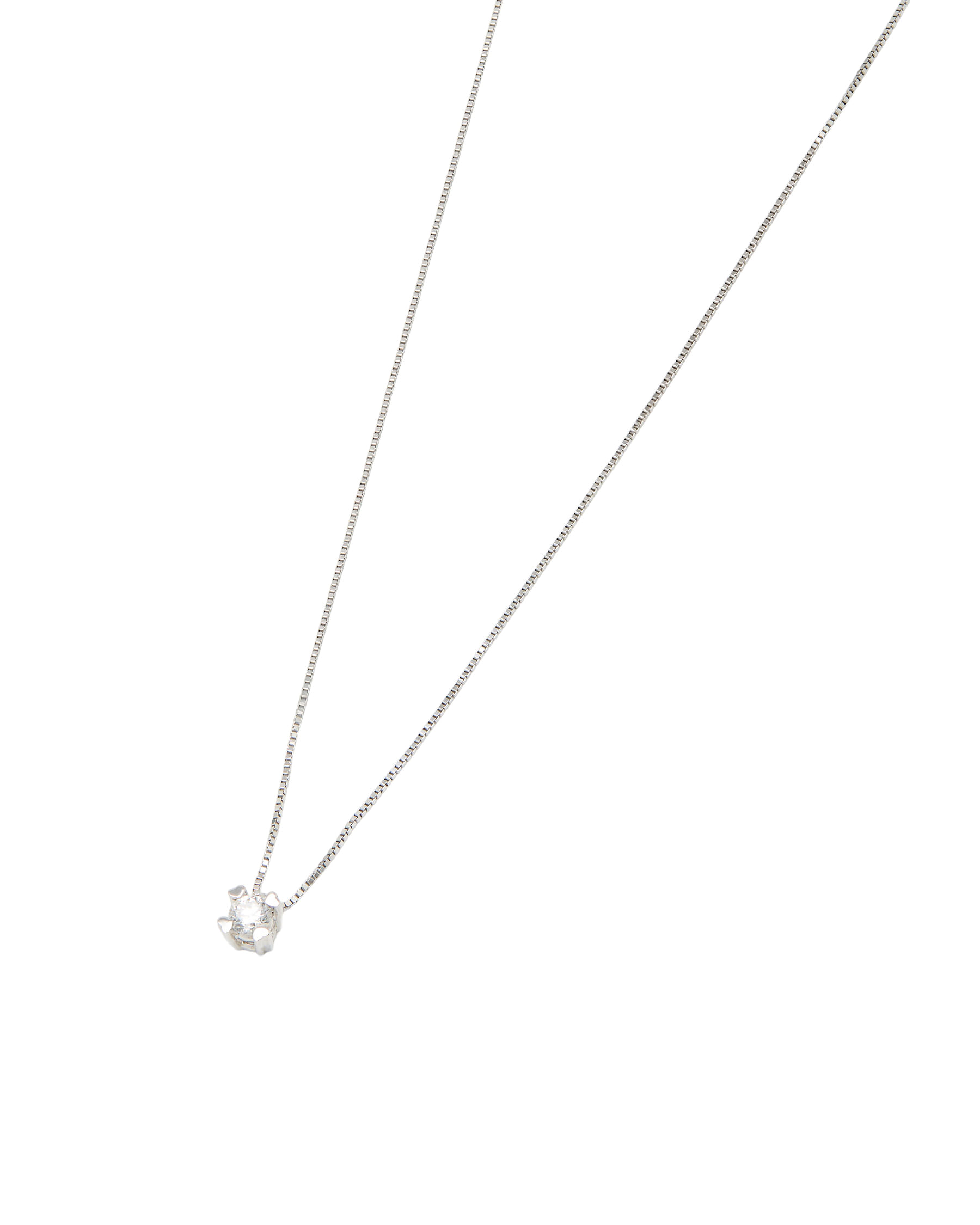 Catenina punto luce con griffe a cuore in oro bianco e diamante 0,07 ct-1