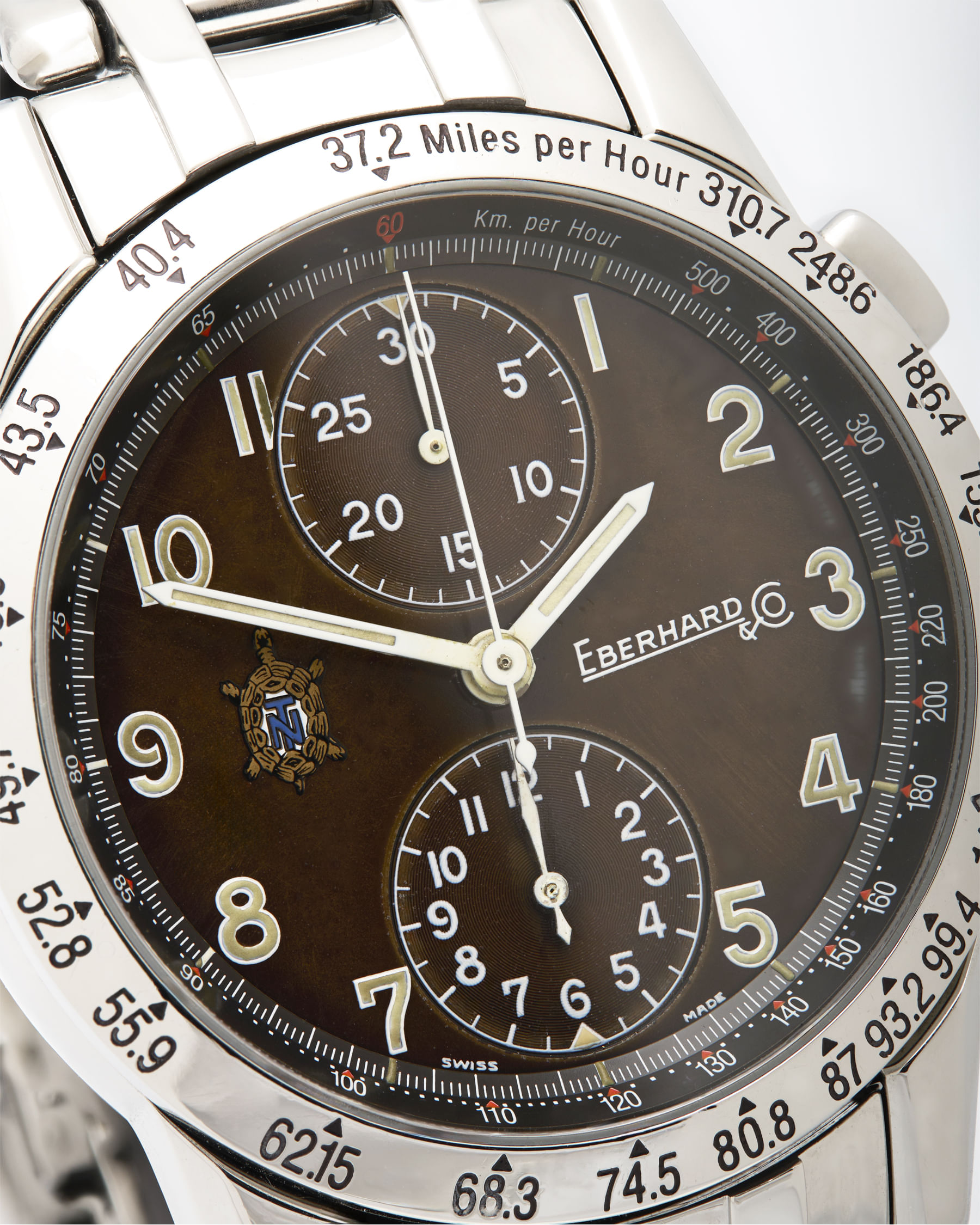 Eberhard & co. tazio nuvolari prima serie tartaruga aperta brown dial ref 31030-2