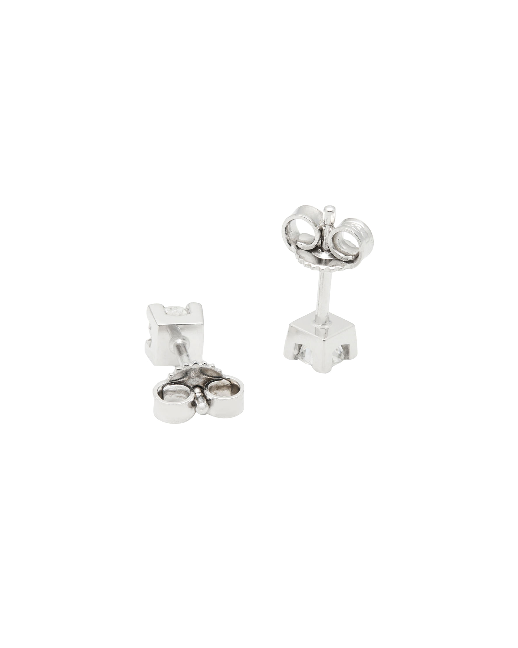 Orecchini punto luce torniti in oro bianco con diamanti 0,36 ct-2