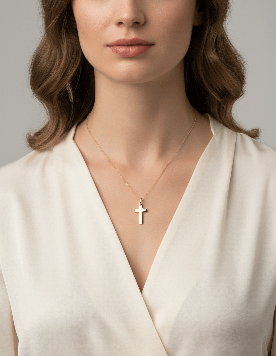 Ciondolo croce in oro giallo-3