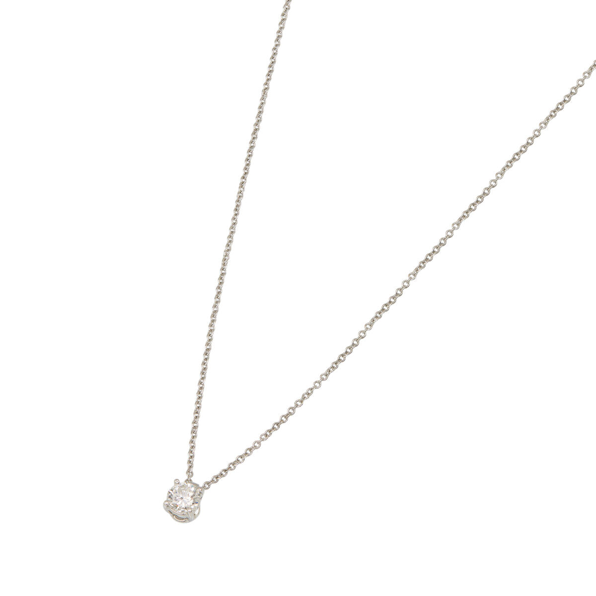 Catenina punto luce a griffe in oro bianco con diamante 0,28 ct-1
