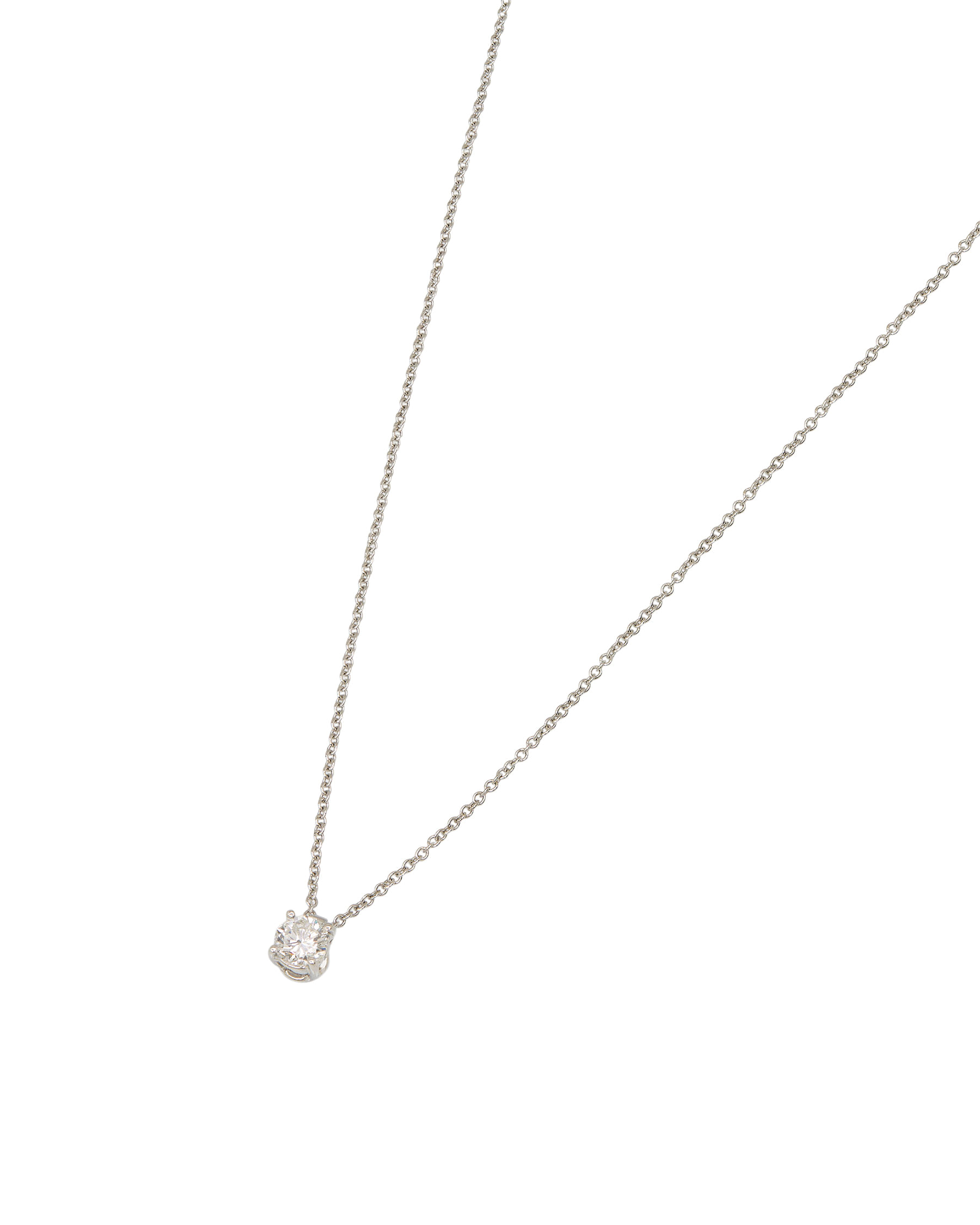 Catenina punto luce a griffe in oro bianco con diamante 0,28 ct-1