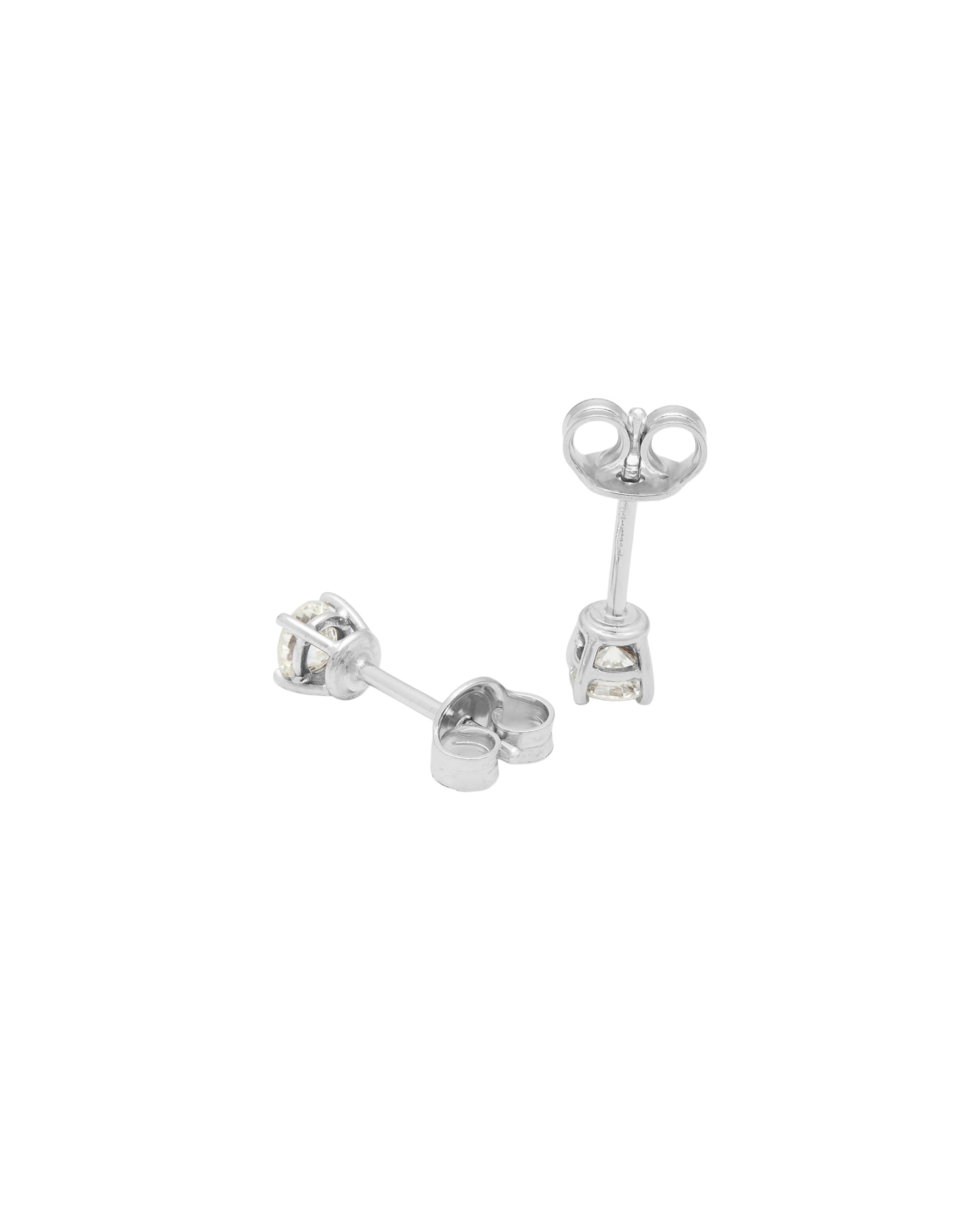 Orecchini punto luce a filo in oro bianco con diamanti 0,46 ct-2