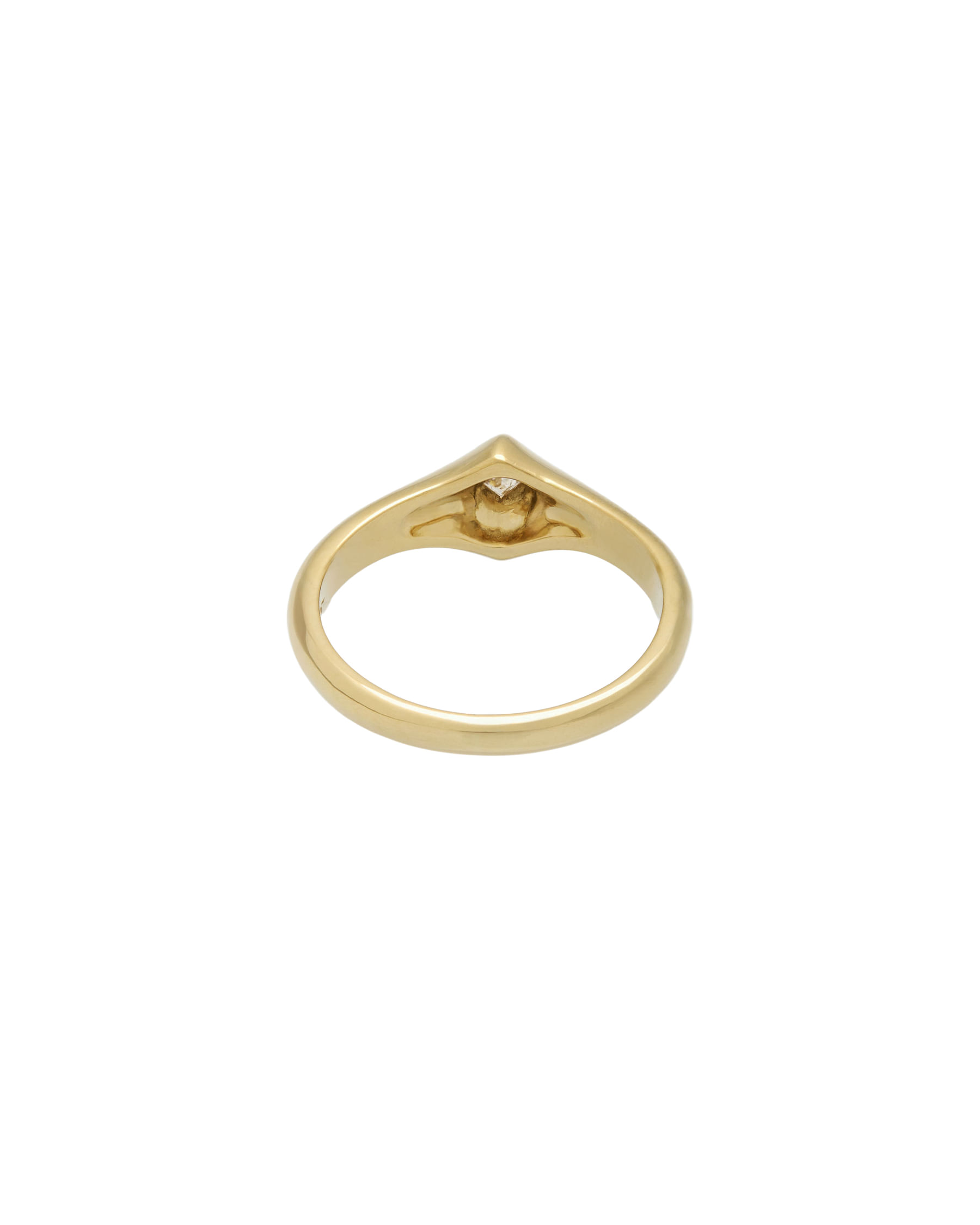 Anello forma rombo in oro giallo con diamante carre’-3