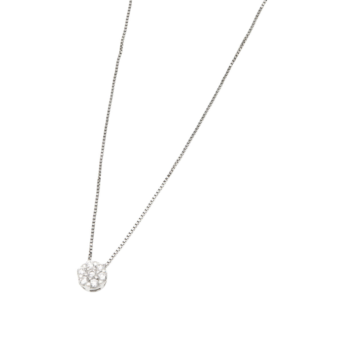 Catenina punto luce magic fiore in oro bianco e diamanti-1