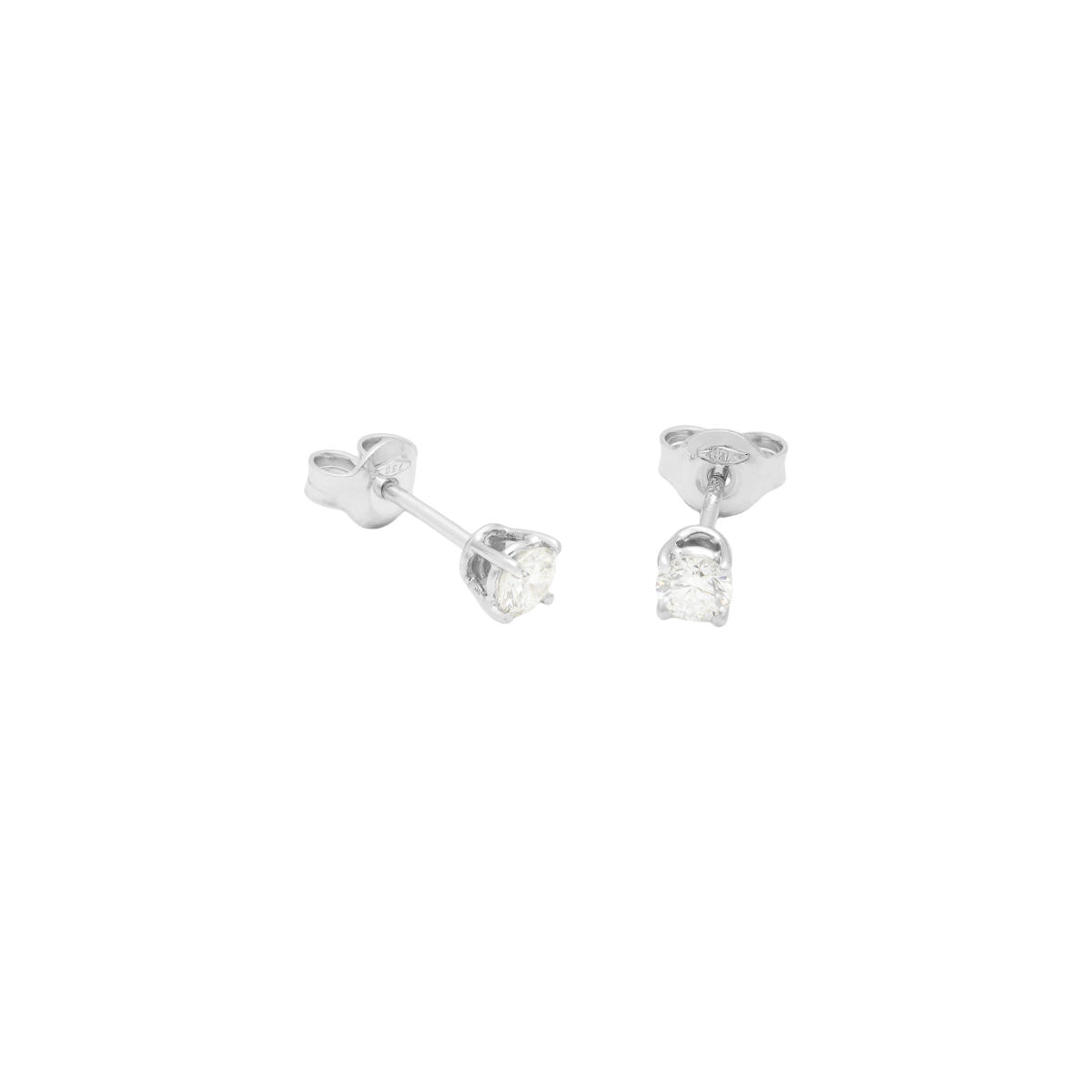 Orecchini punto luce a filo in oro bianco con diamanti 0,46 ct-1