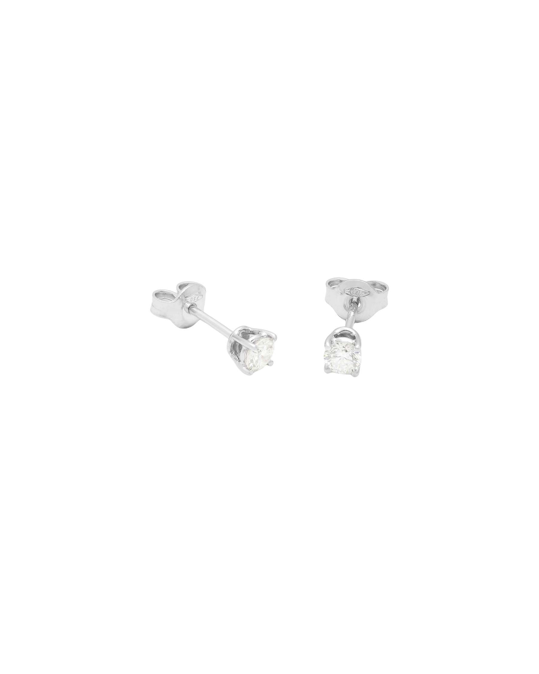 Orecchini punto luce a filo in oro bianco con diamanti 0,46 ct-1
