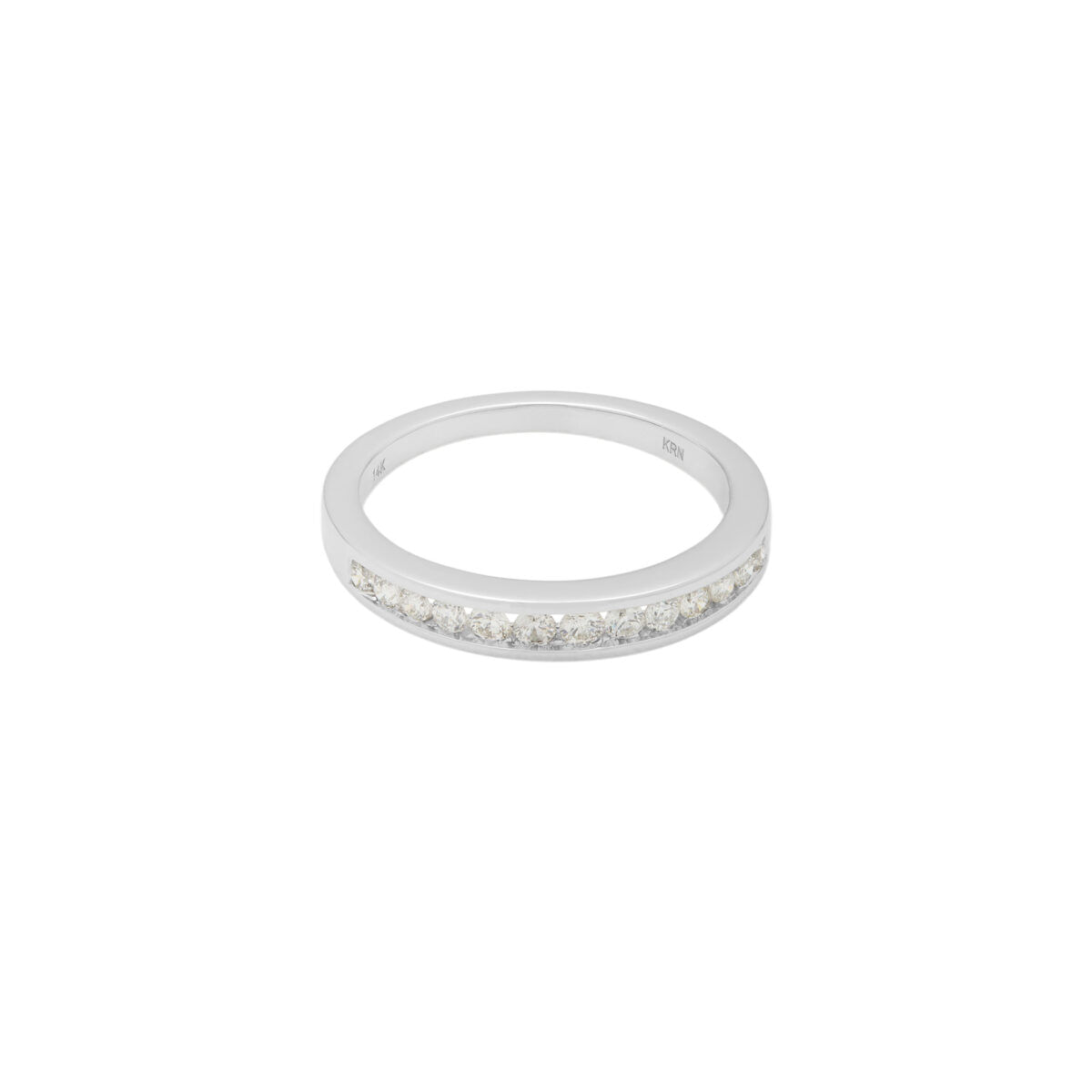 Anello veretta oro bianco 14kt con diamanti degrade 0,20 ct-1