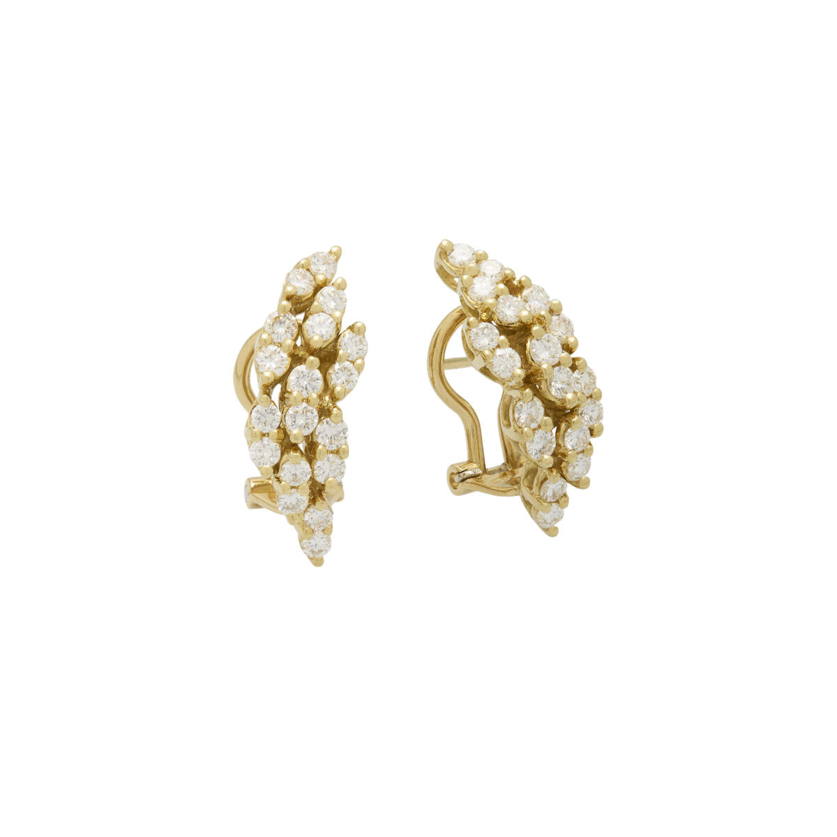Orecchini damiani in oro giallo e diamanti-1