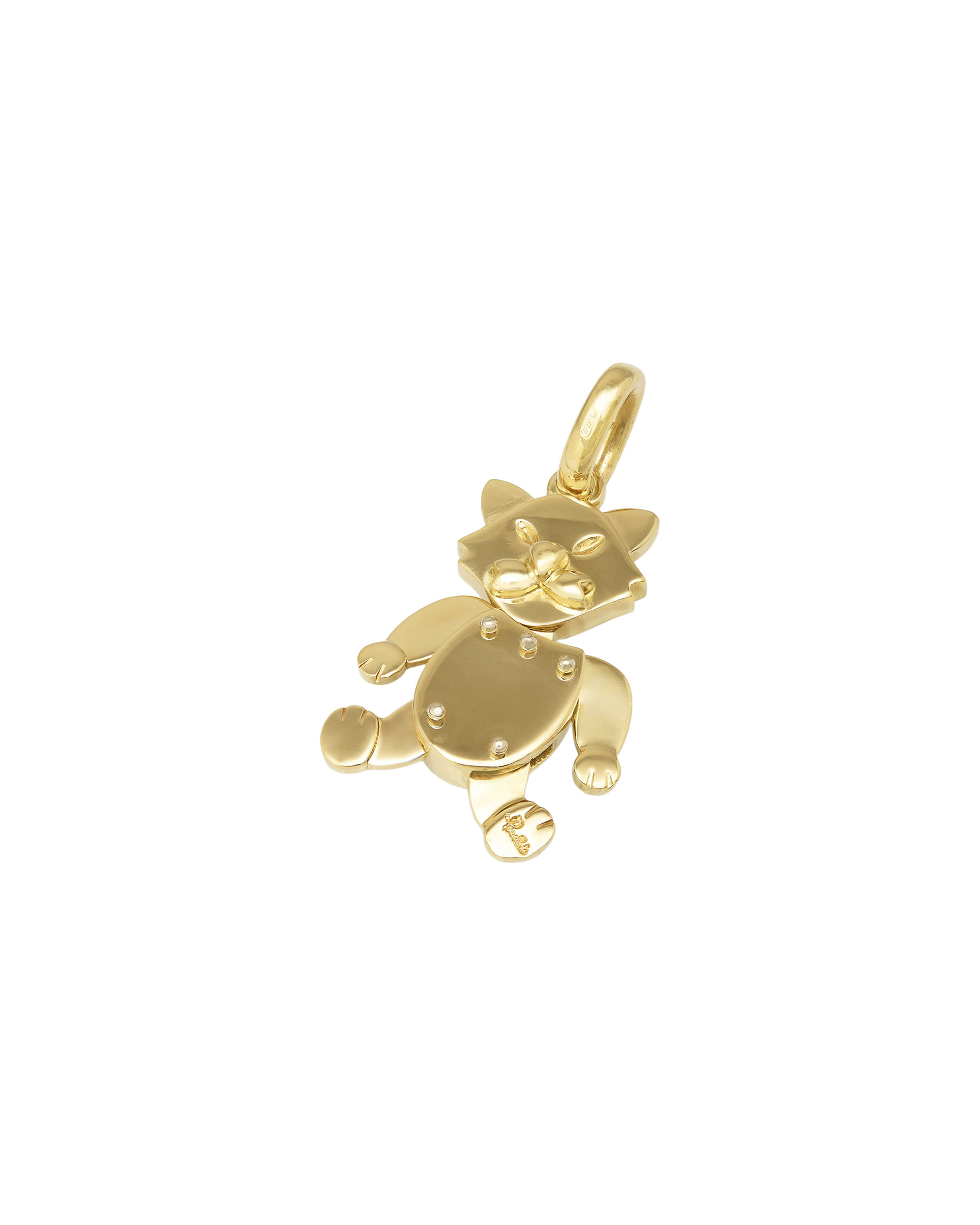 Ciondolo pomellato gatto oro giallo 18 kt-3