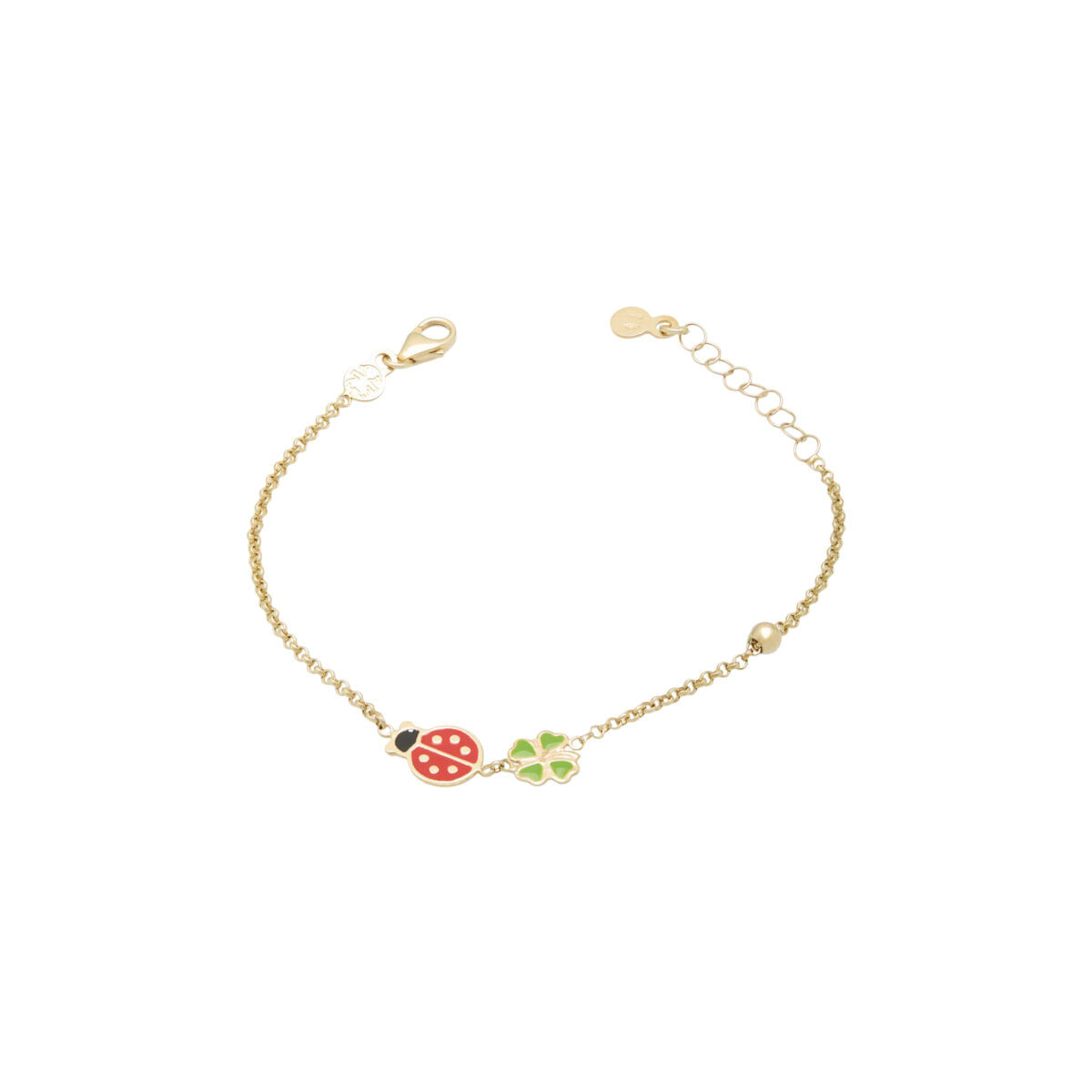 Bracciale bimbo con ciondoli porta fortuna in oro giallo 9 kt-1