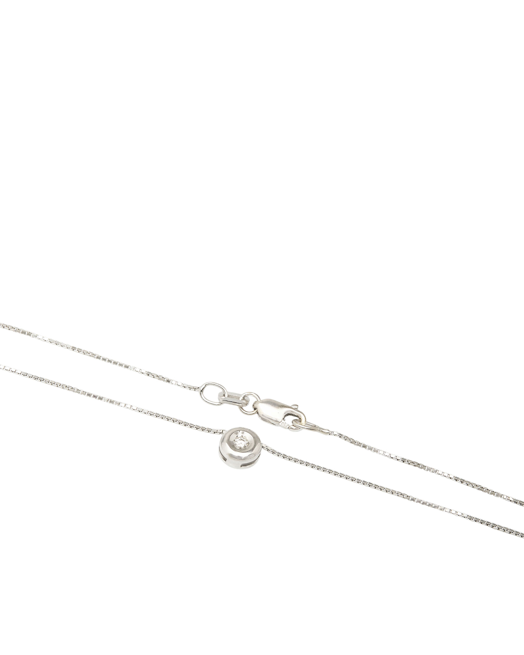 Collana punto luce cipollino in oro bianco con diamante 0,03 ct-2