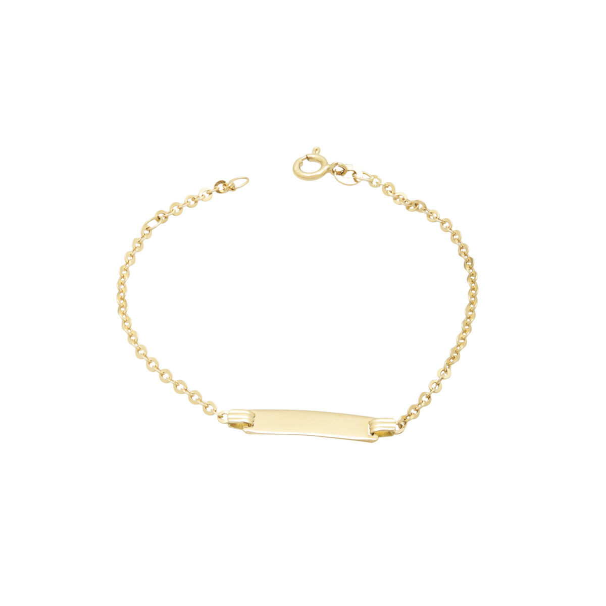 Bracciale bambino con targhetta in oro giallo-1