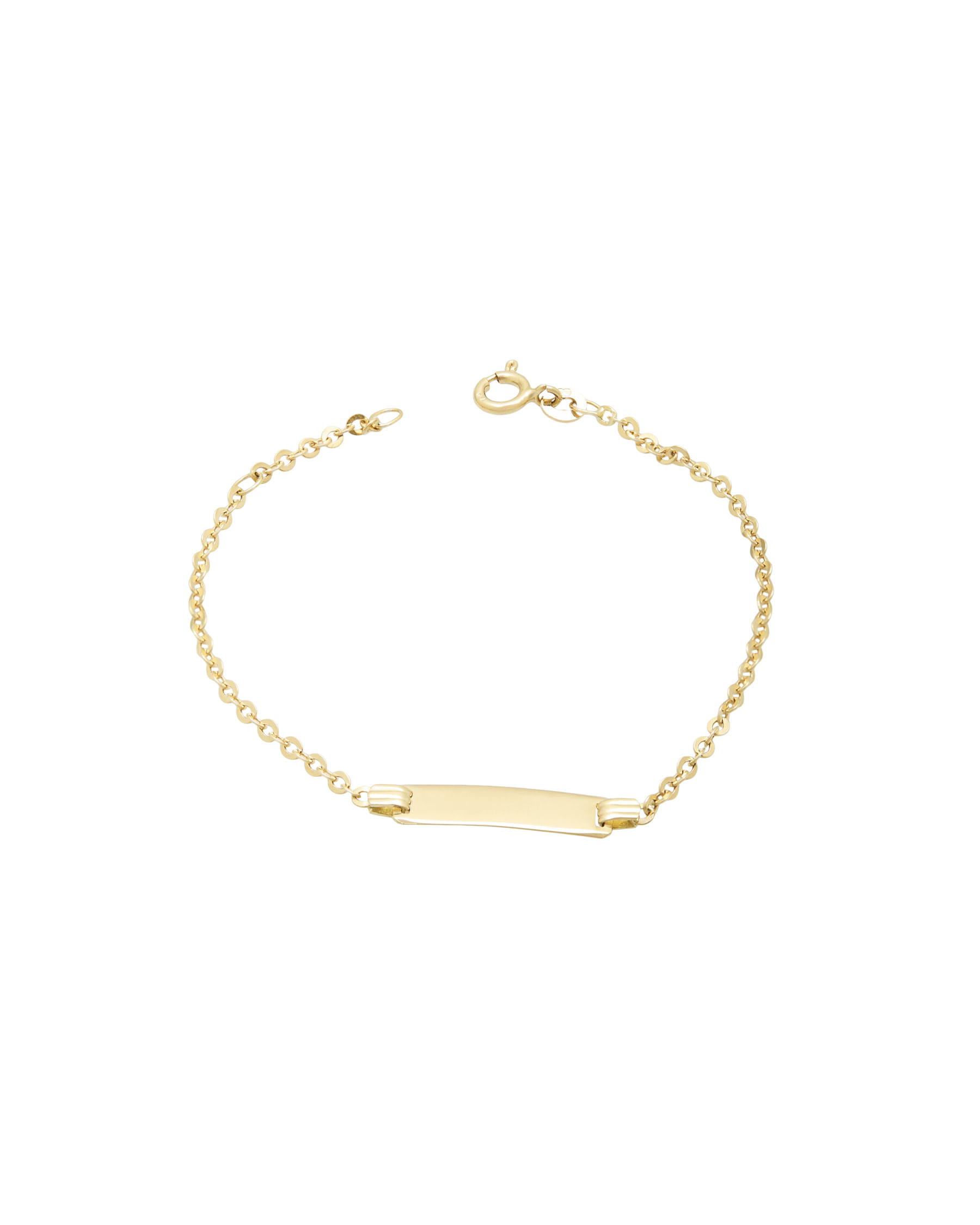 Bracciale bambino con targhetta in oro giallo-1