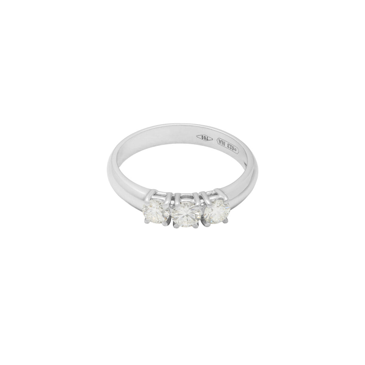 Anello trilogy in oro bianco con diamanti 0,56 ct-1