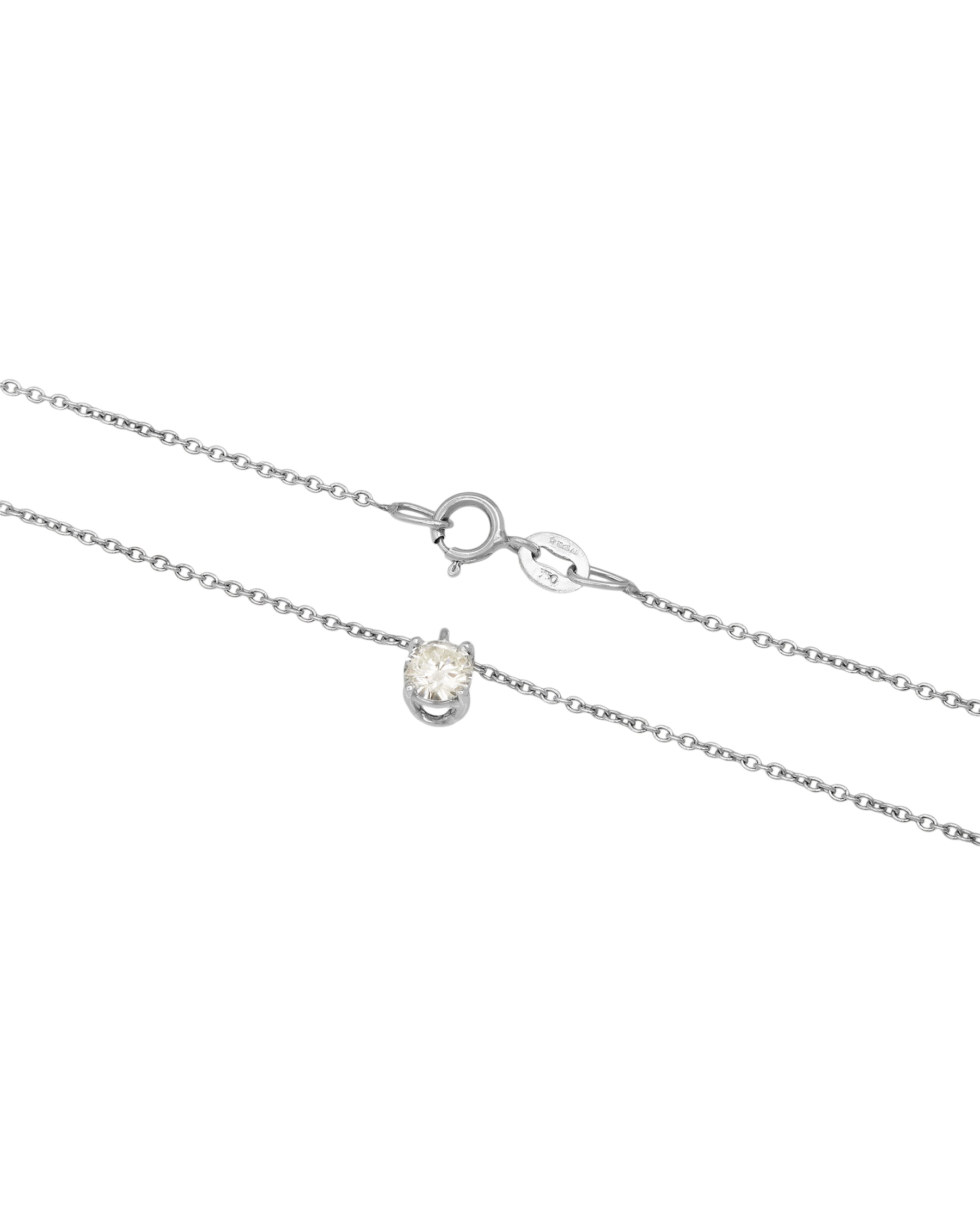 Collana punto luce a griffe in oro bianco con diamante 0,24 ct-2