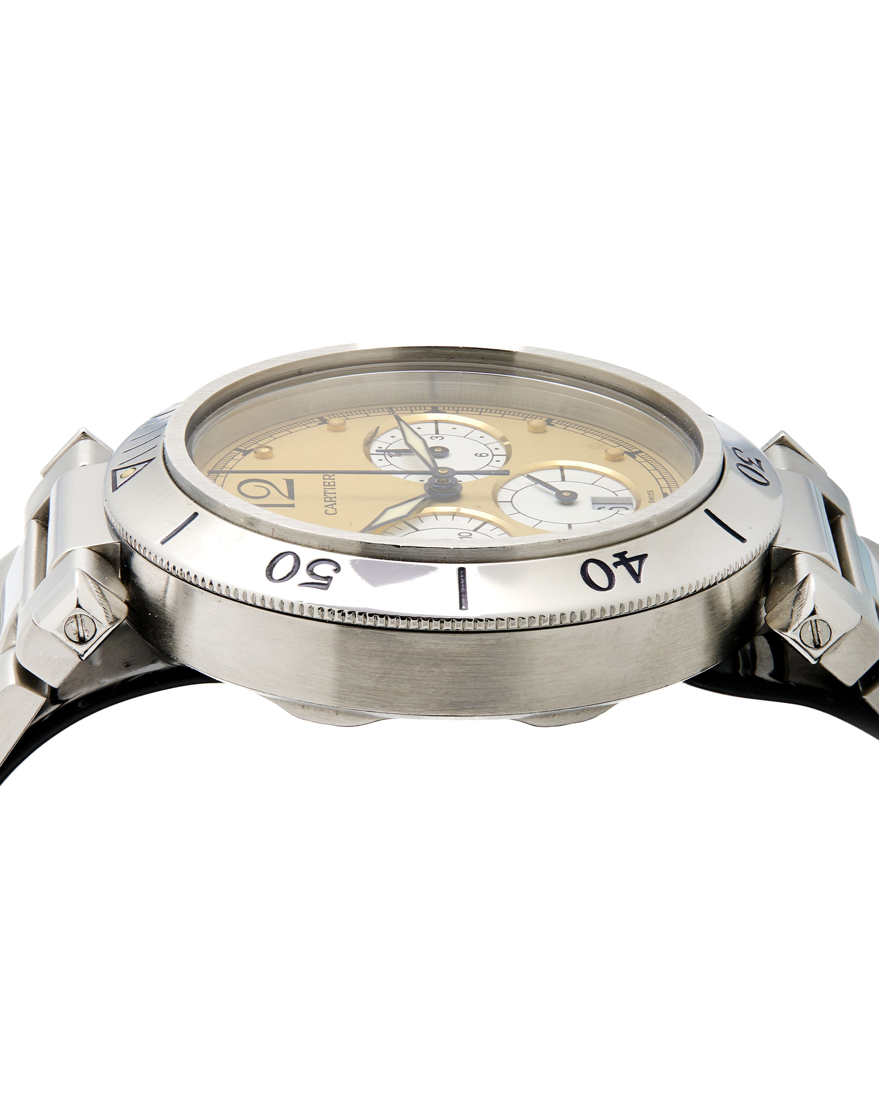 Cartier pasha chronograph 38 mm quartz ref. 4030-4