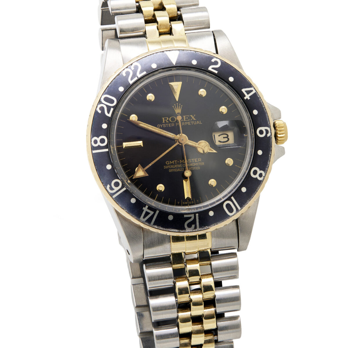 Rolex gmt-master steel and gold nipple dial ref 16753-1