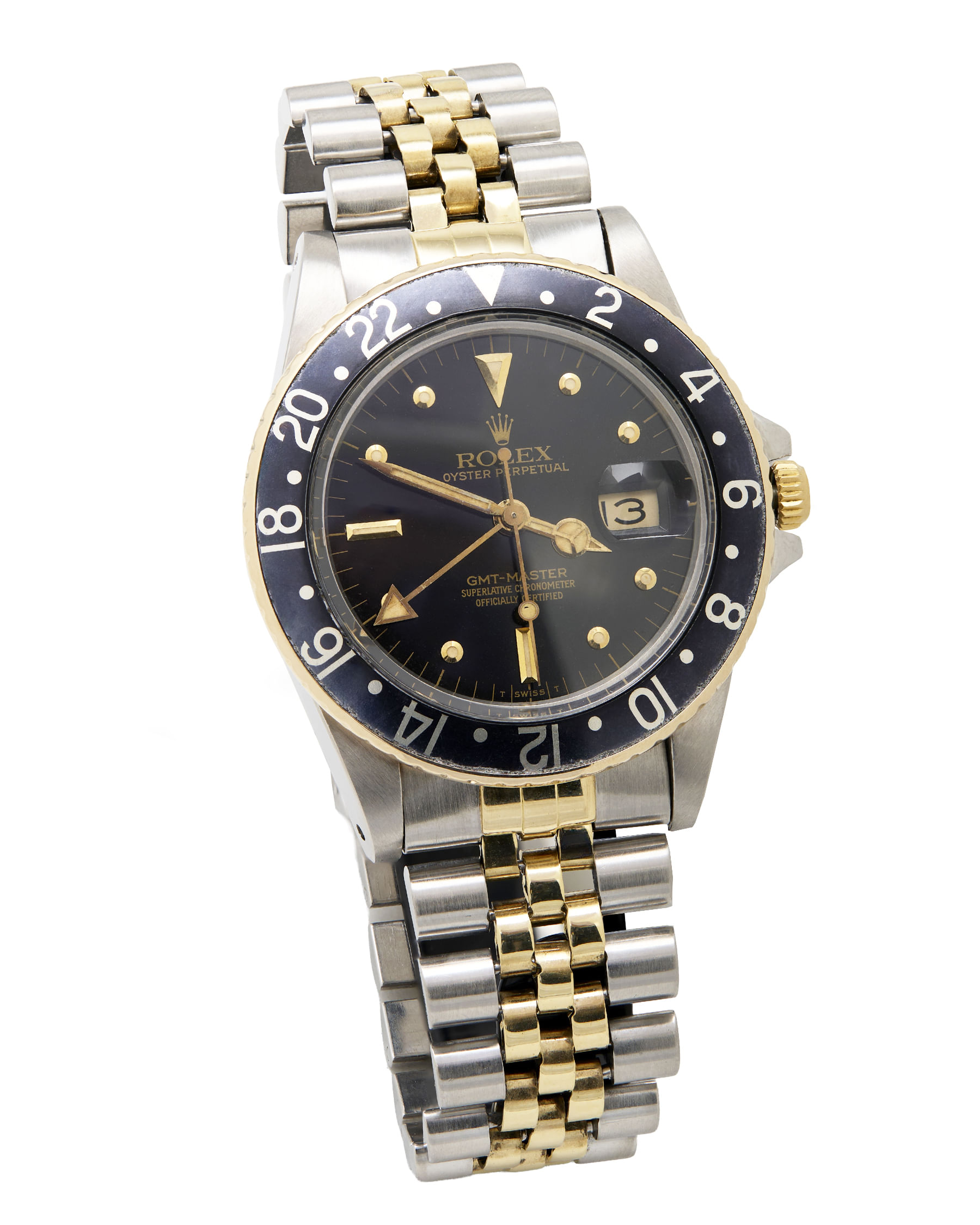 Rolex gmt-master steel and gold nipple dial ref 16753-1