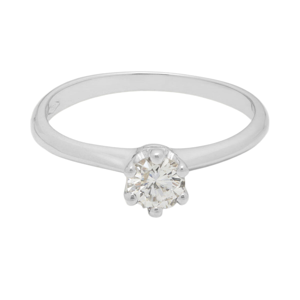 Anello solitario modello tiffany con diamante 0,32-1
