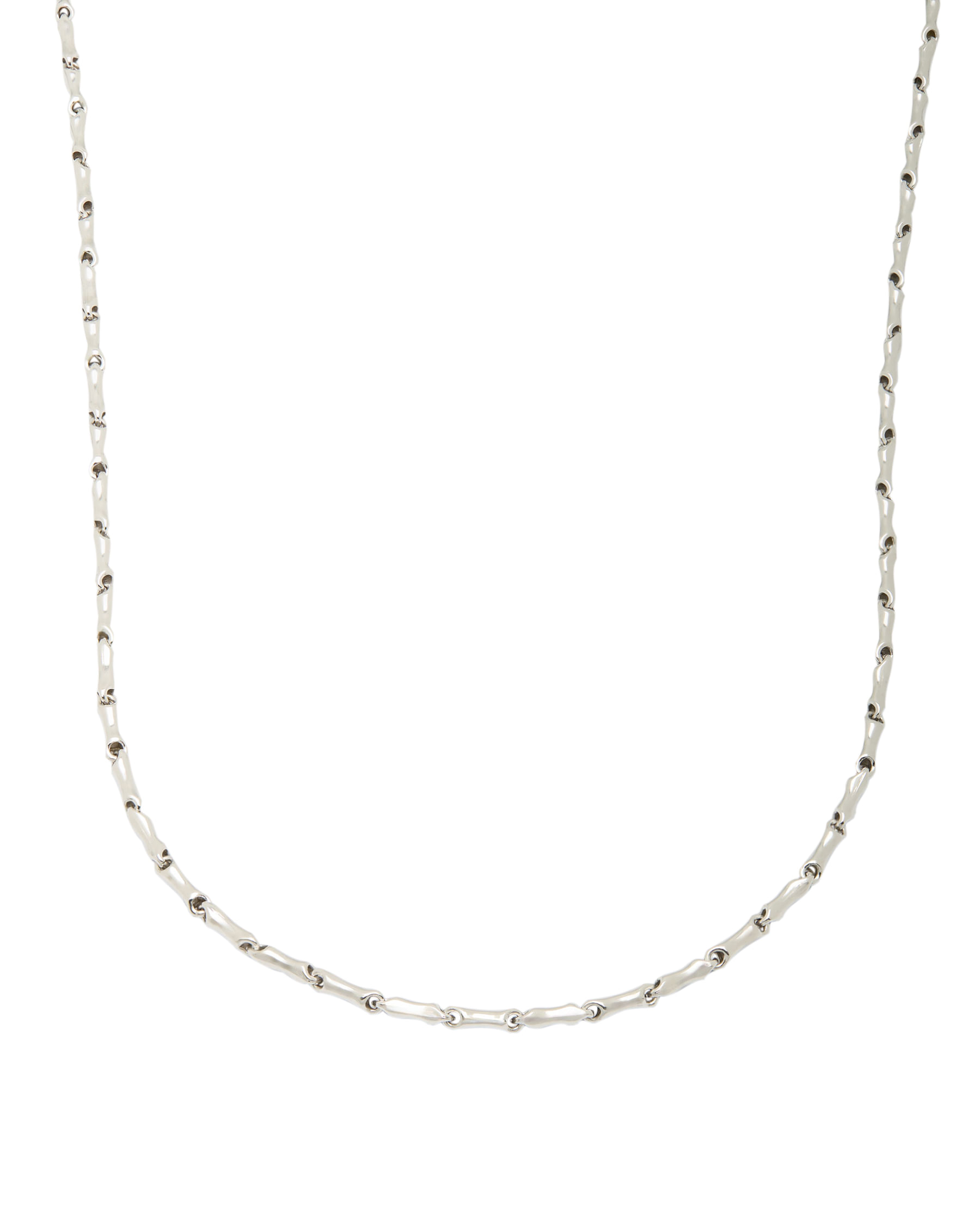 Collana in oro bianco maglia chicchi di riso-1