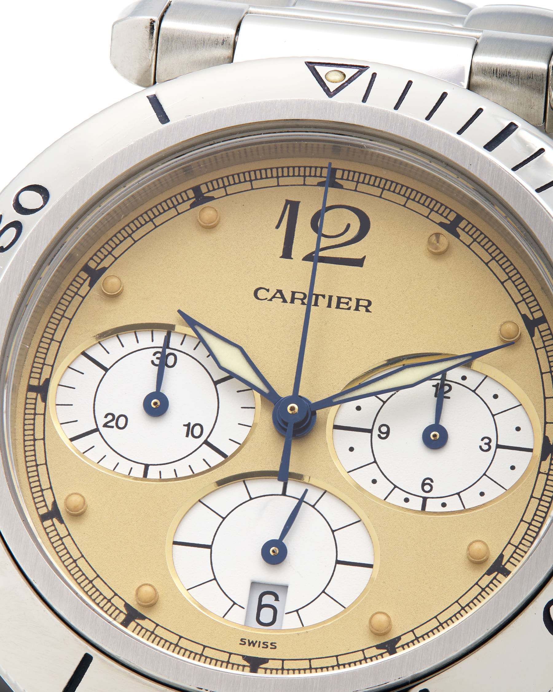 Cartier pasha chronograph 38 mm quartz ref. 4030-2