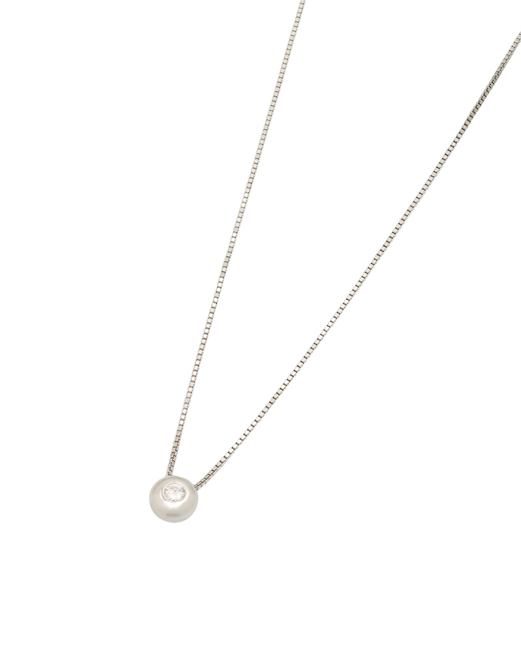 Catenina punto luce cipollino in oro bianco con diamante 0,11 ct-1