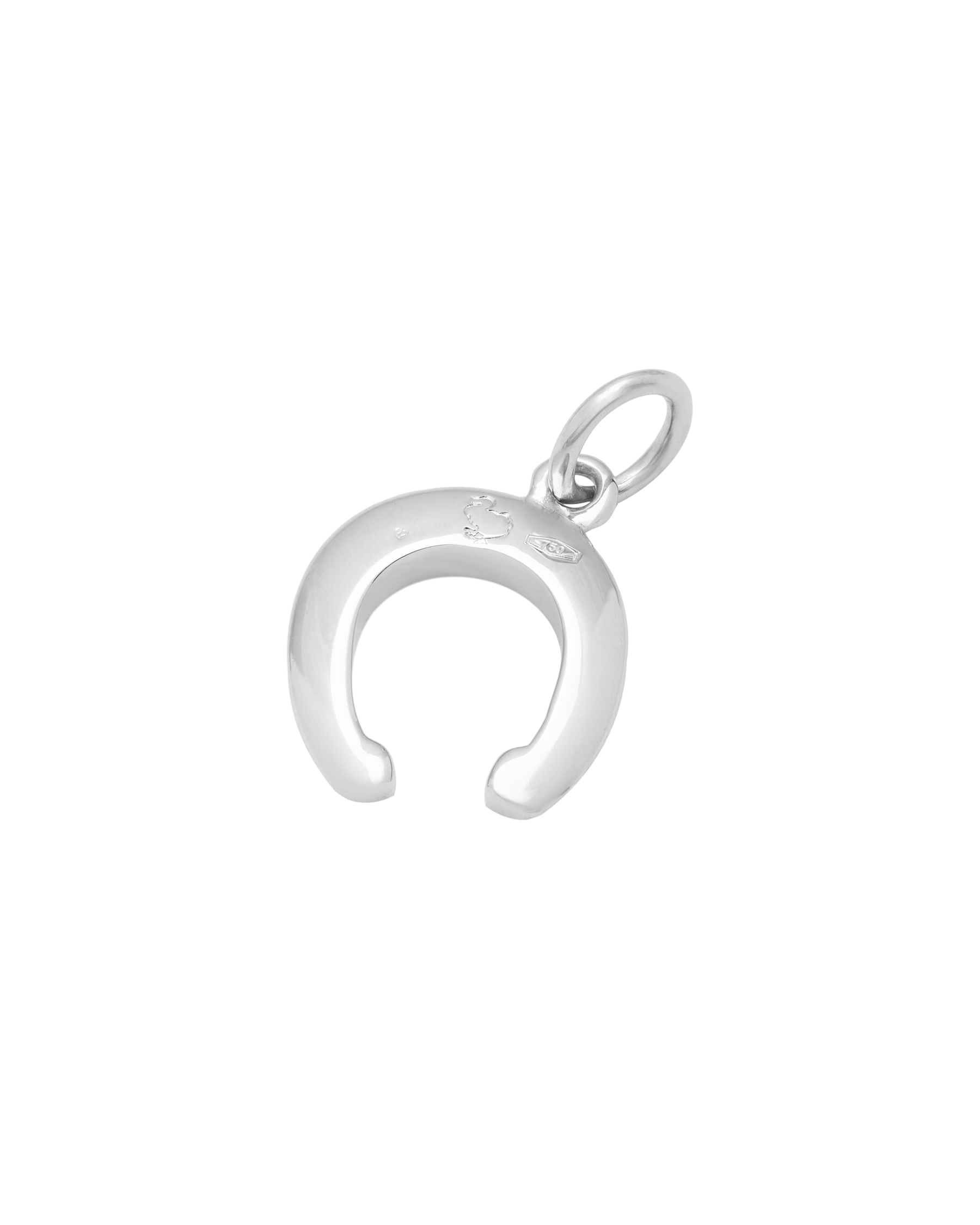 Ciondolo dodo ferro di cavallo in oro bianco con diamanti-2