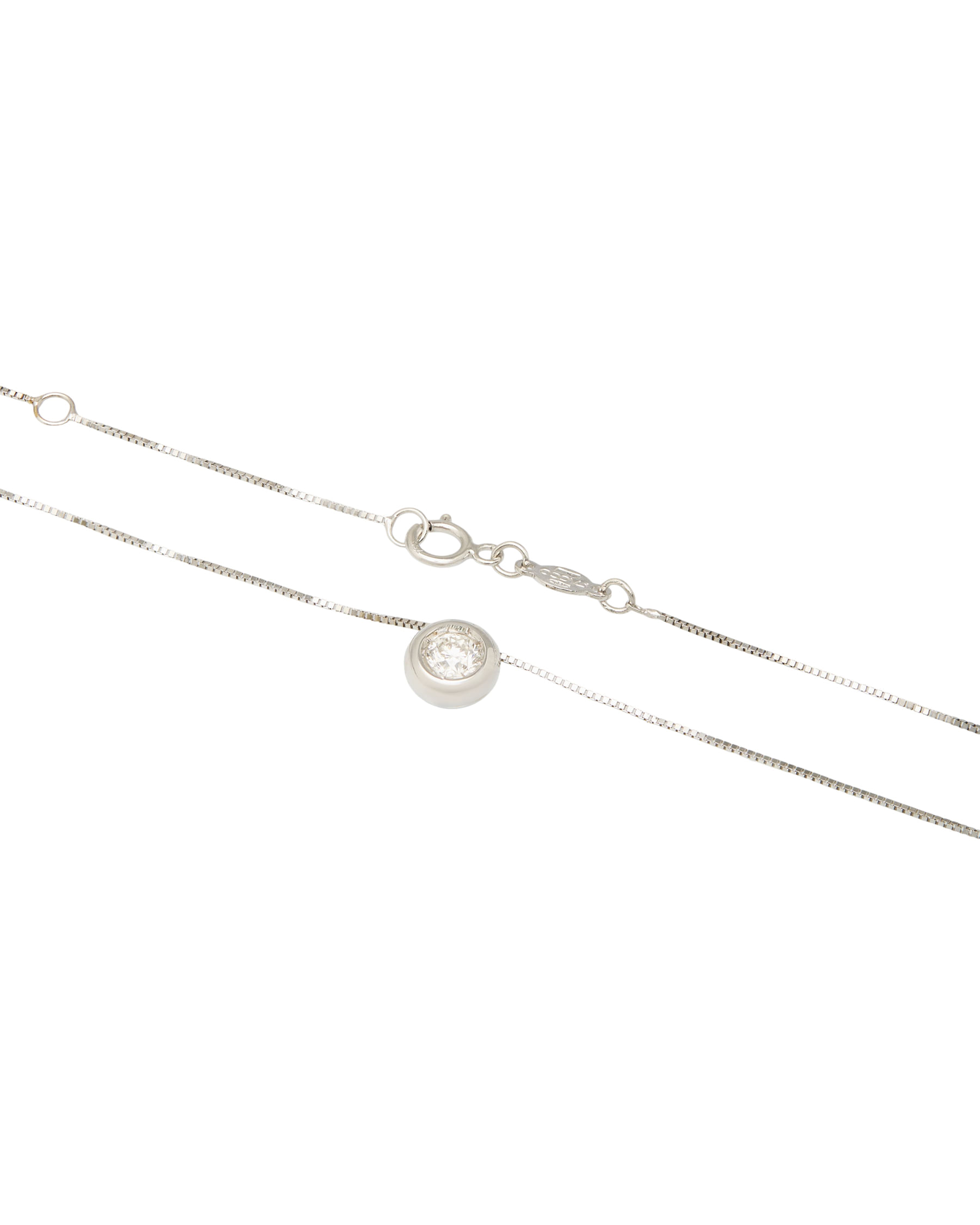 Catenina punto luce cipollina in oro bianco e diamante 0,30 ct-2