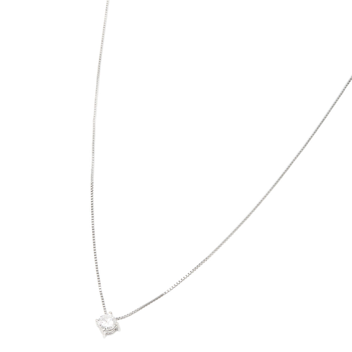 Collana punto luce a filo in oro bianco con diamante 0,18 ct-1