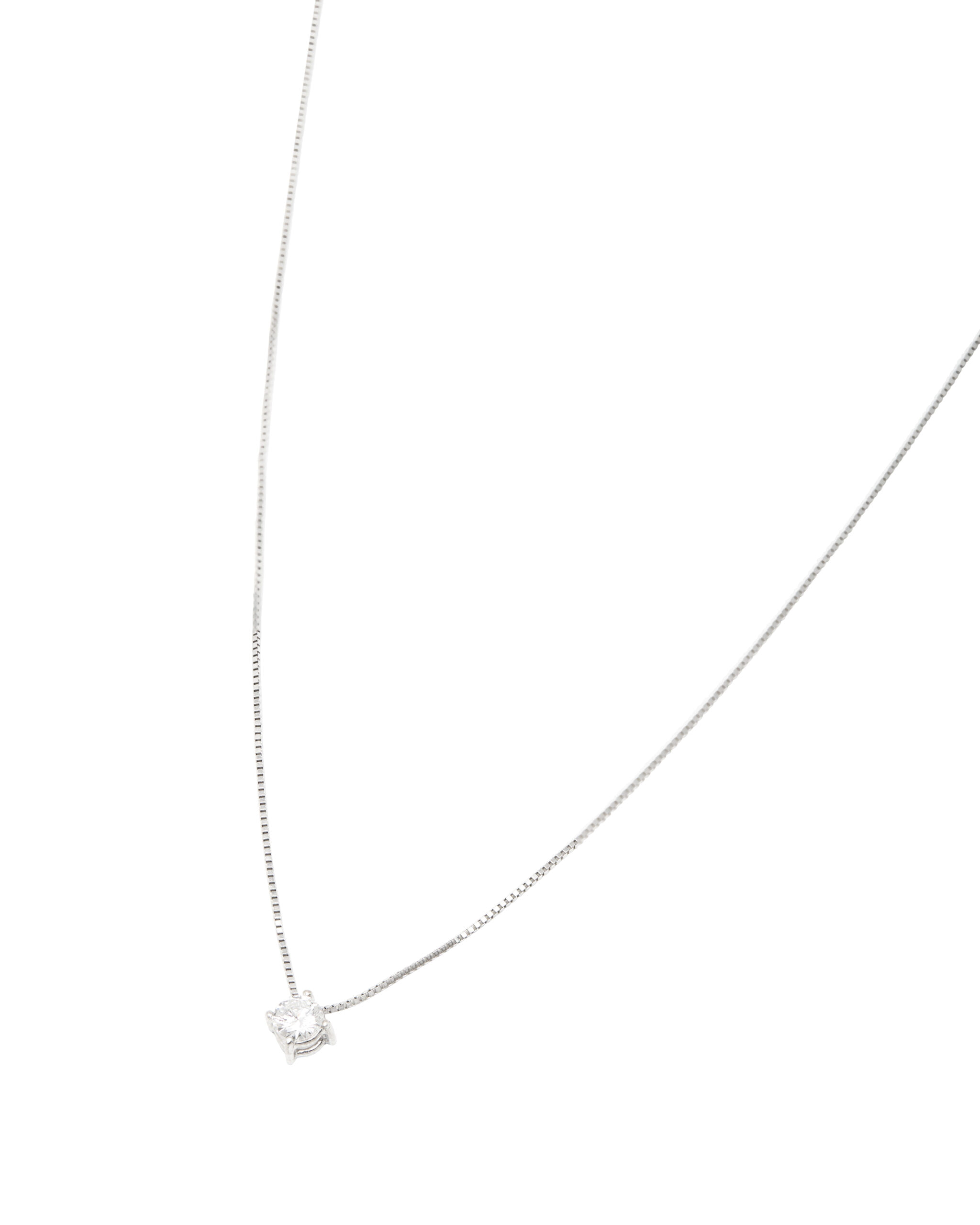 Collana punto luce a filo in oro bianco con diamante 0,18 ct-1