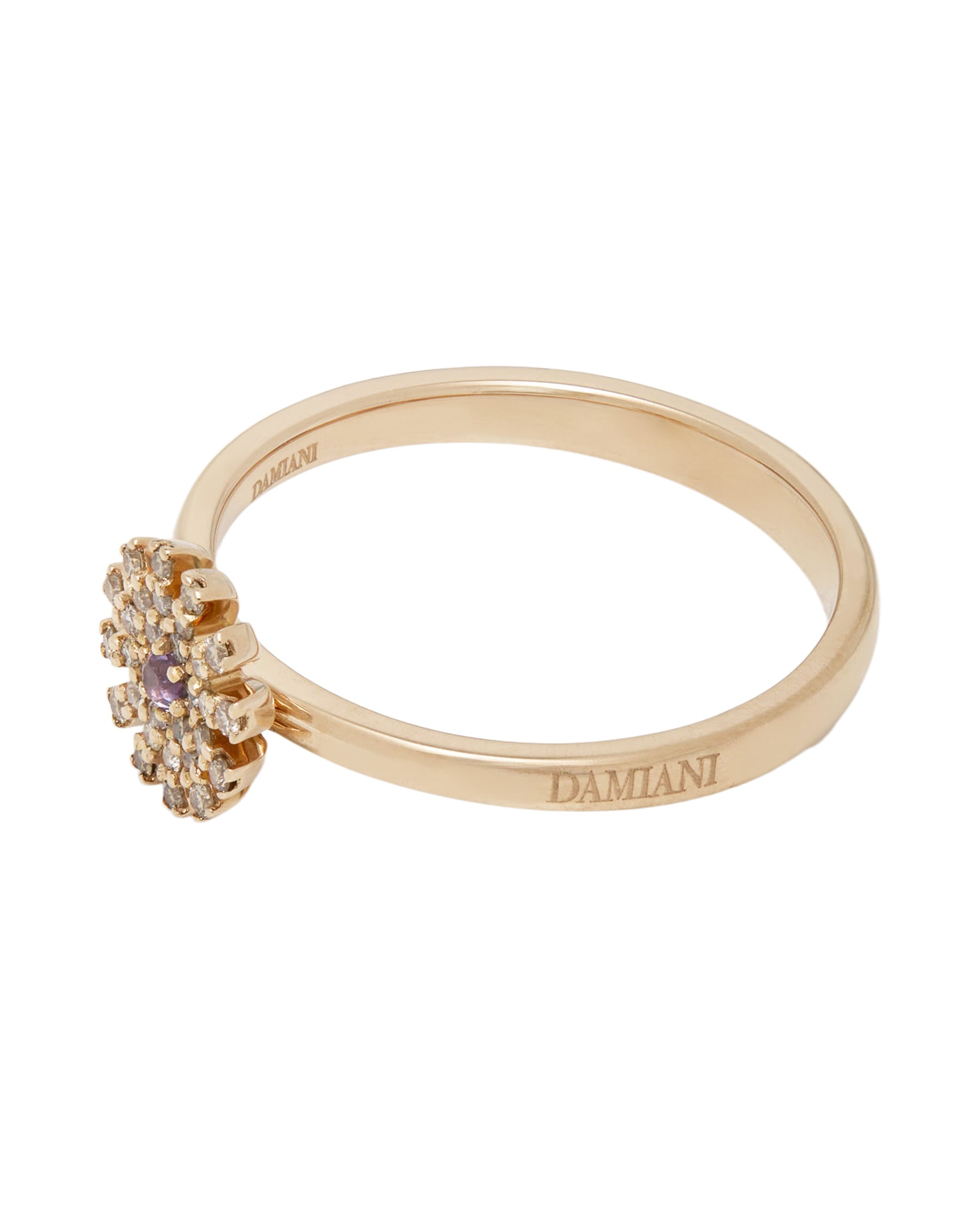 Anello damiani margherita in oro rosa con ametista e diamanti brown-2