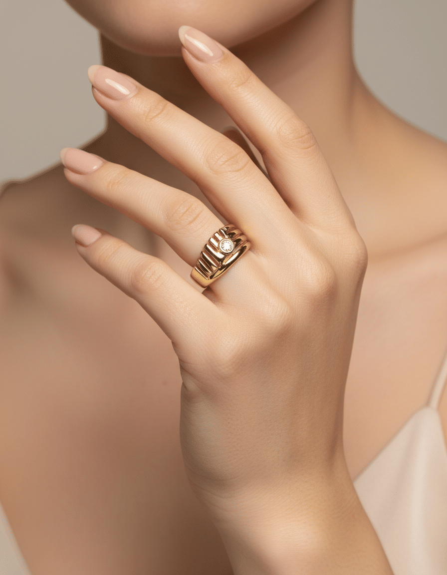 Anello di silvia kelly in oro giallo con diamante centrale-4