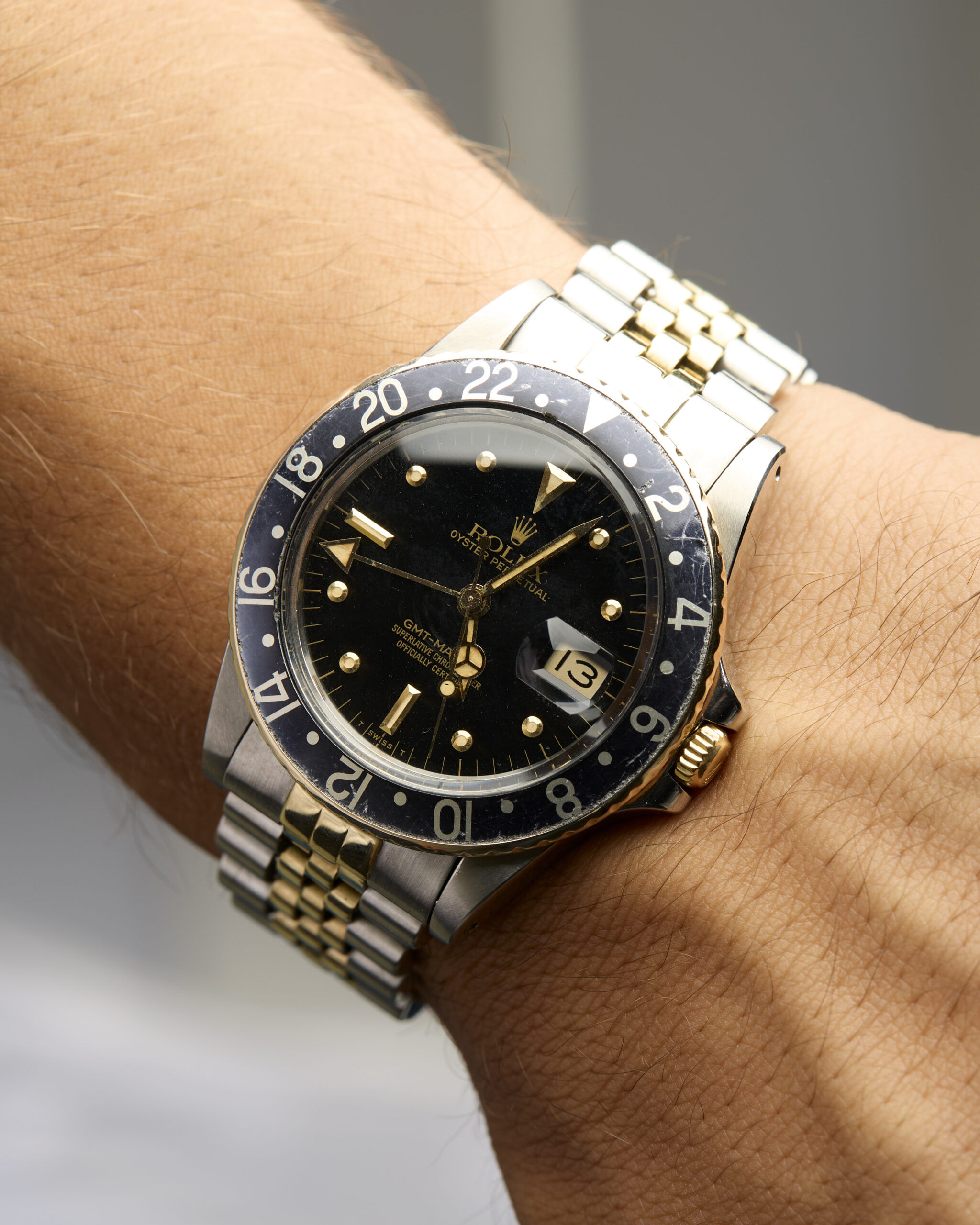 Rolex gmt-master steel and gold nipple dial ref 16753-5