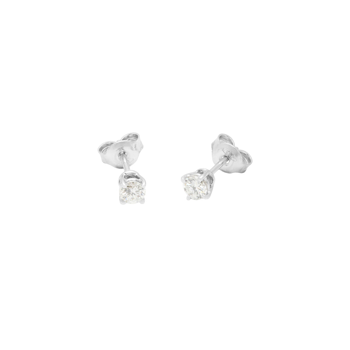 Orecchini punto luce a filo in oro bianco con diamanti 0,46 ct-1