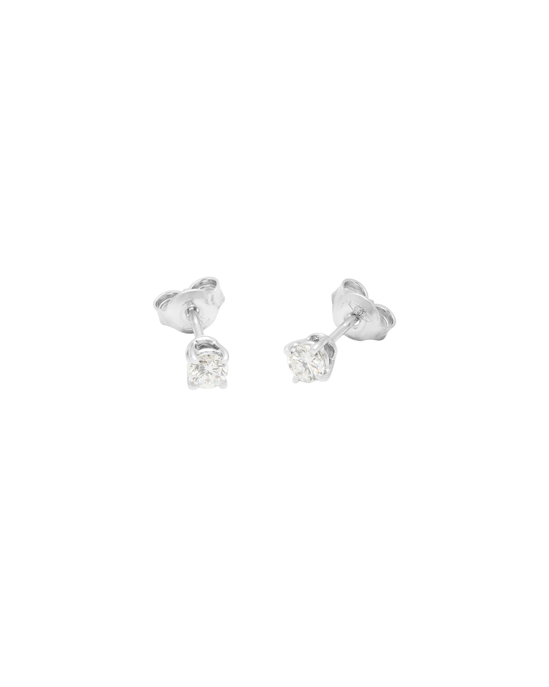 Orecchini punto luce a filo in oro bianco con diamanti 0,46 ct-1