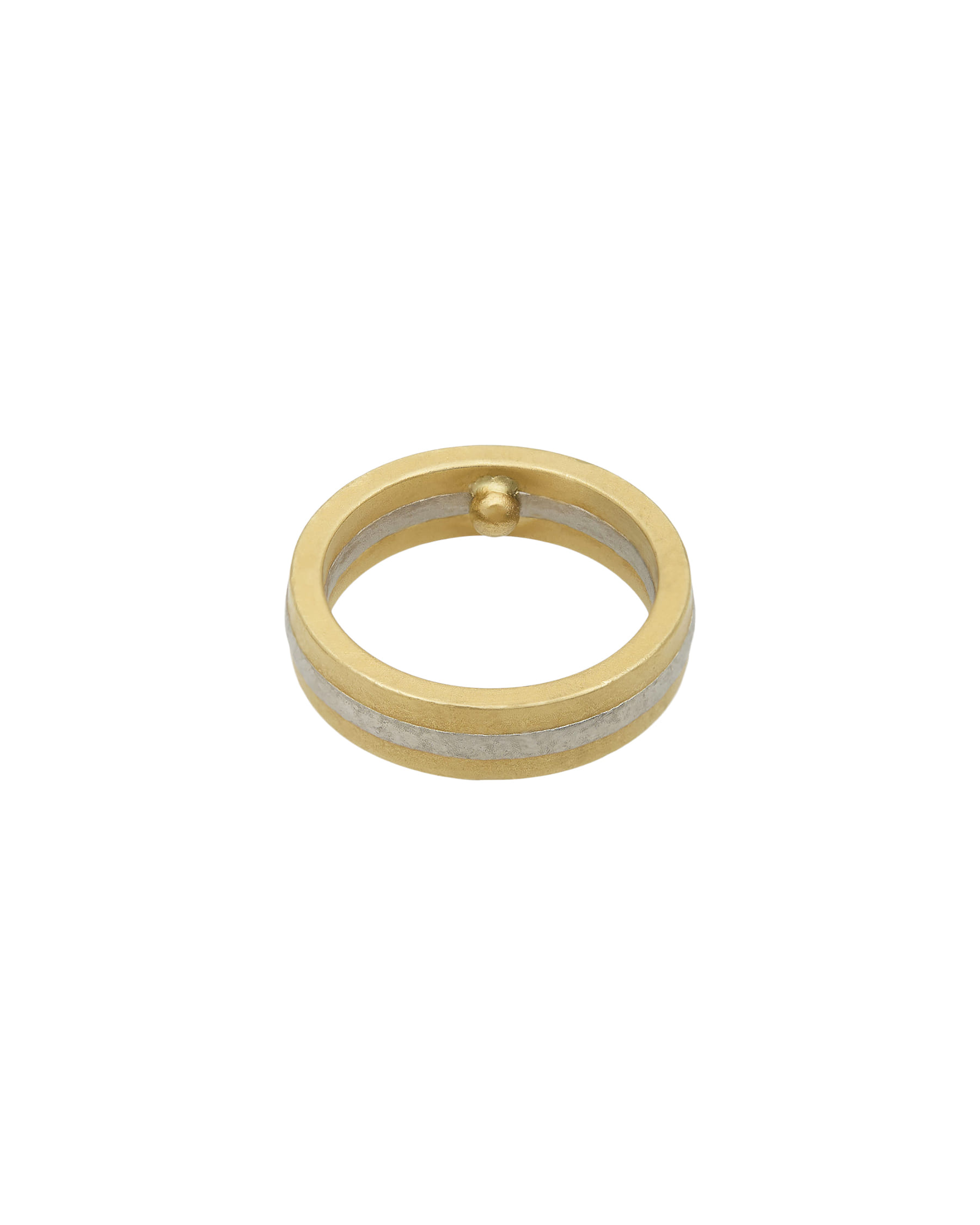Anello fede niessing in oro giallo e platino-3