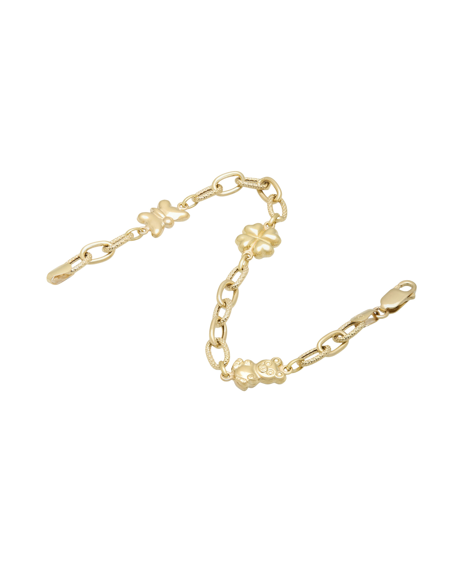 Bracciale in oro giallo con ciondoli porta fortuna-2
