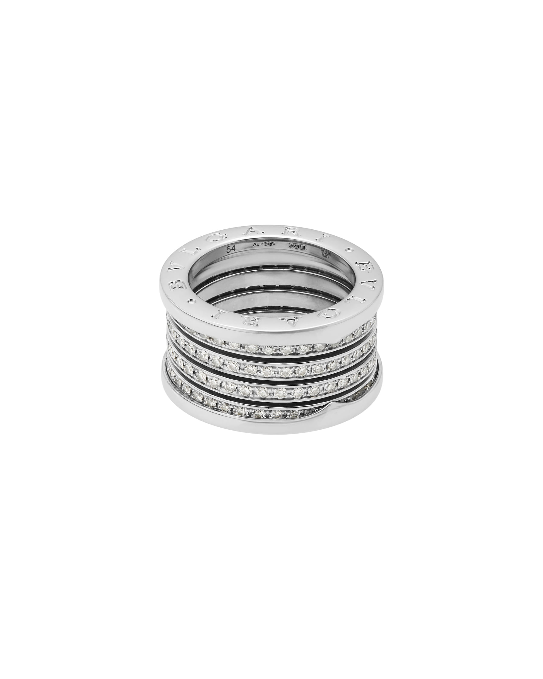 Anello bulgari bzero1 xx anniversary 5 fasce oro bianco e diamanti-2