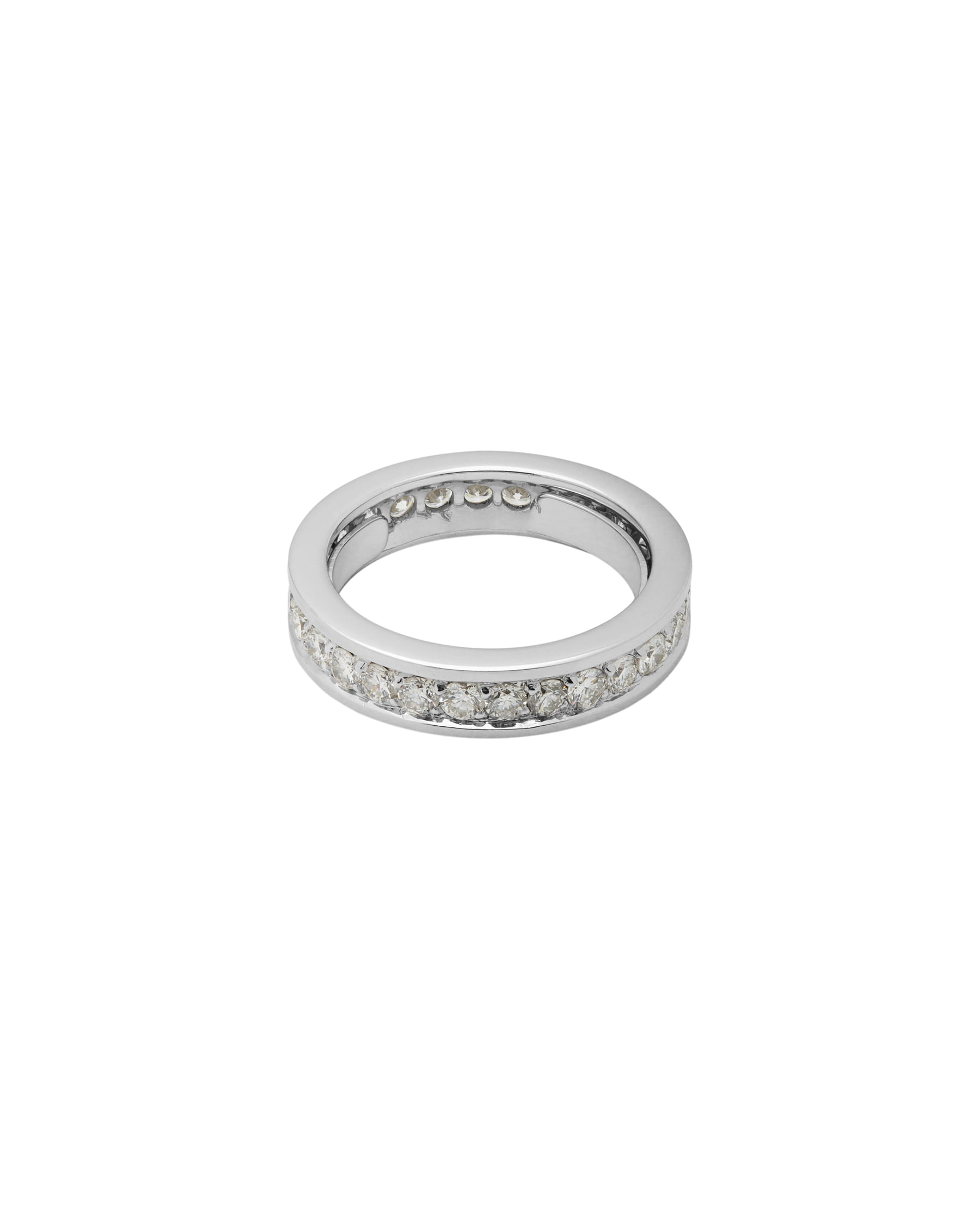 Anello fede eternity in oro bianco con diamanti 1,12 ct-2