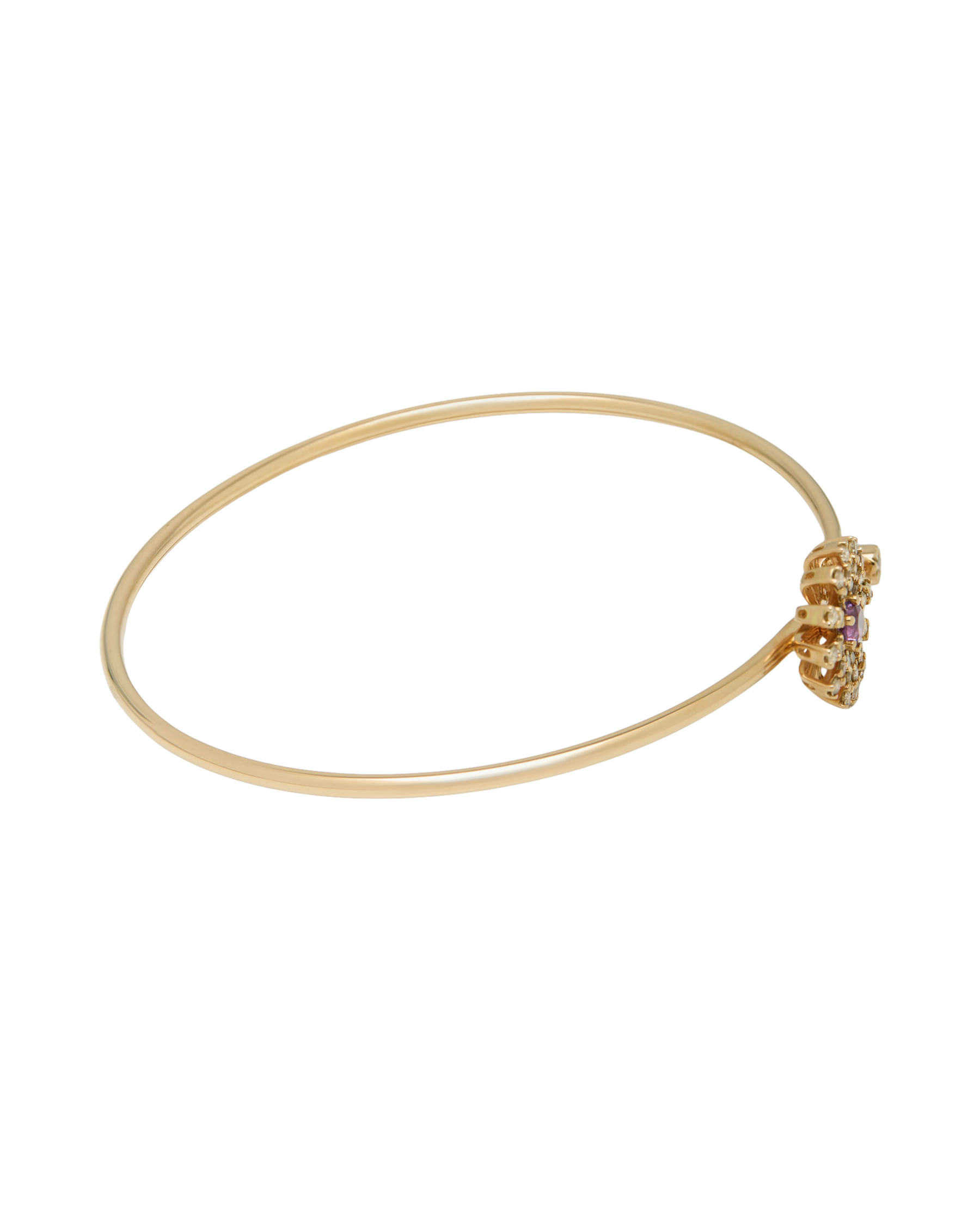 Bracciale damiani margherita in oro rosa con diamanti brown e ametista-2