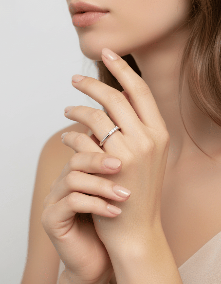 Anello veretta bliss in oro bianco con diamanti 0,10 ct-4