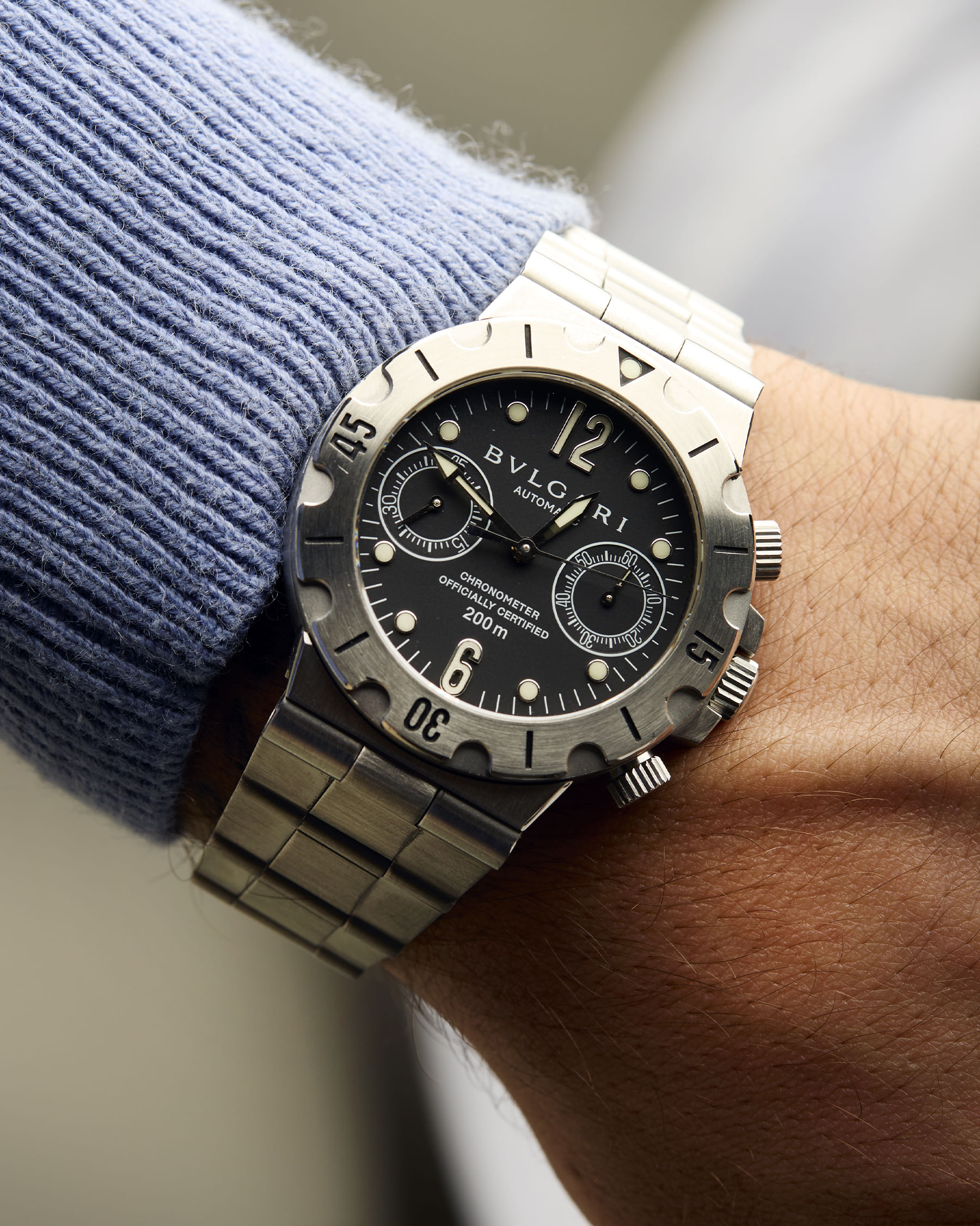 Bulgari diagono scuba diagono chronograph 38 mm ref scb38s-7