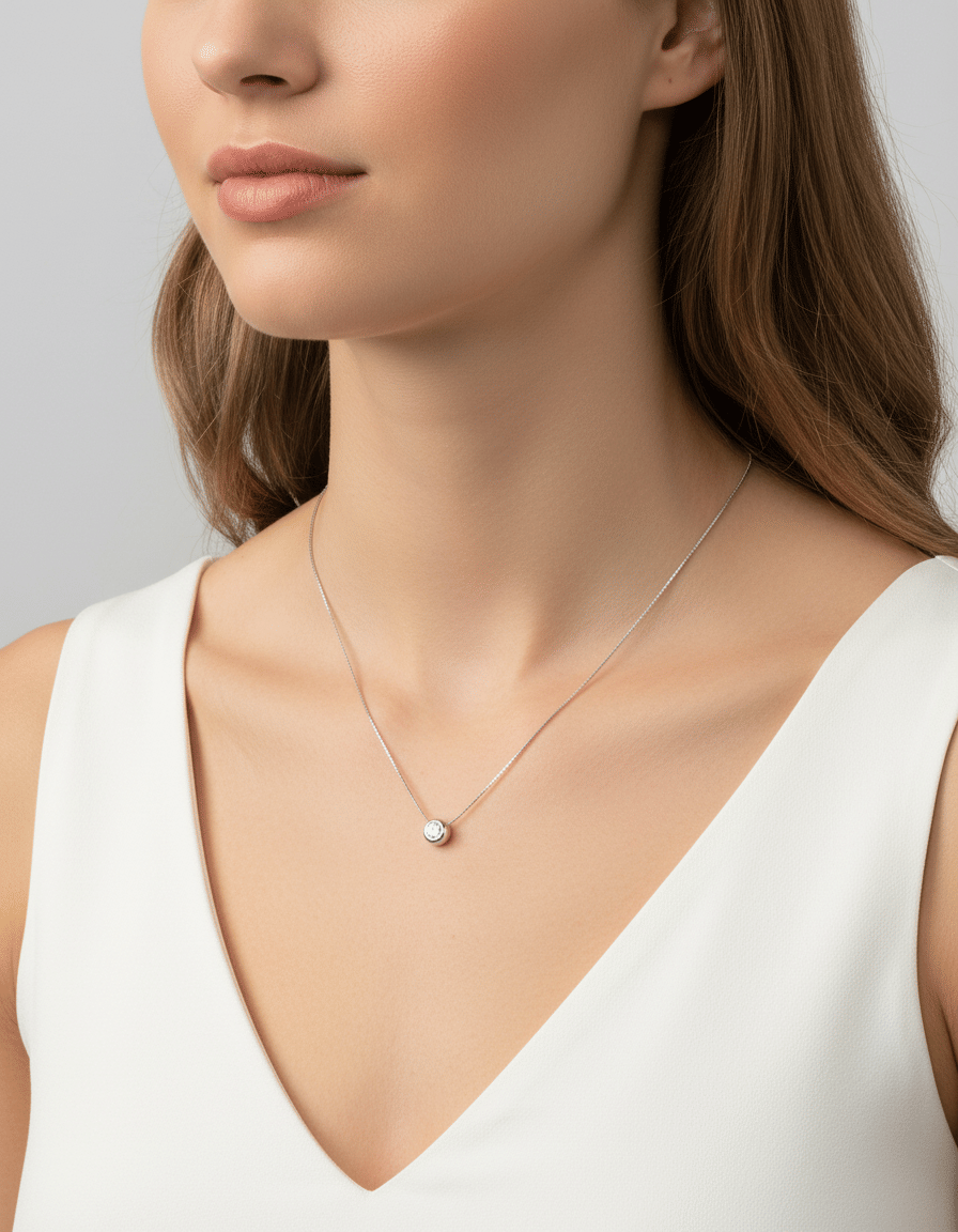 Collana nardelli punto luce cipollino in oro bianco e diamante 0,16 ct-3