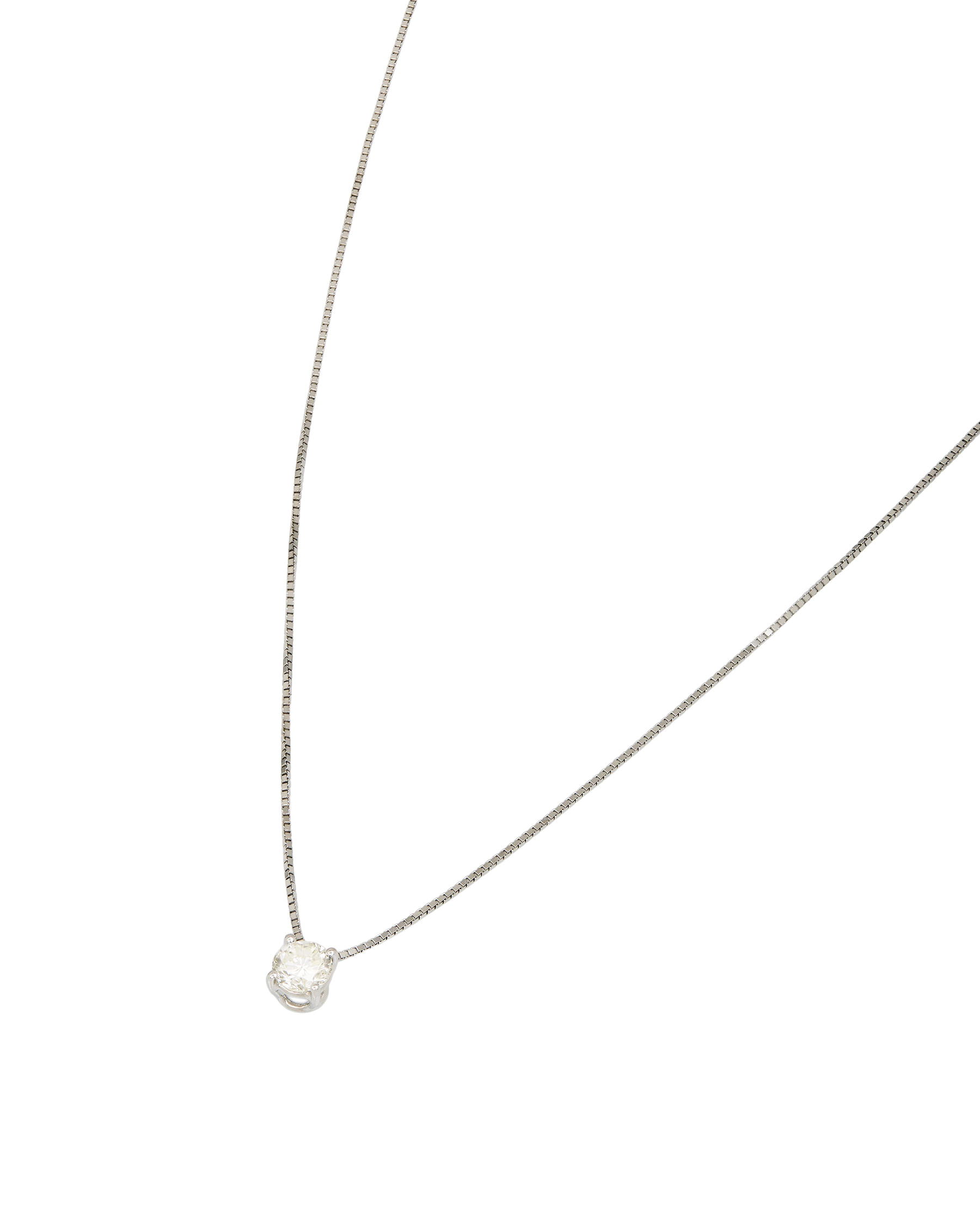 Catenina punto luce a filo in oro bianco con diamante 0,40 ct-1