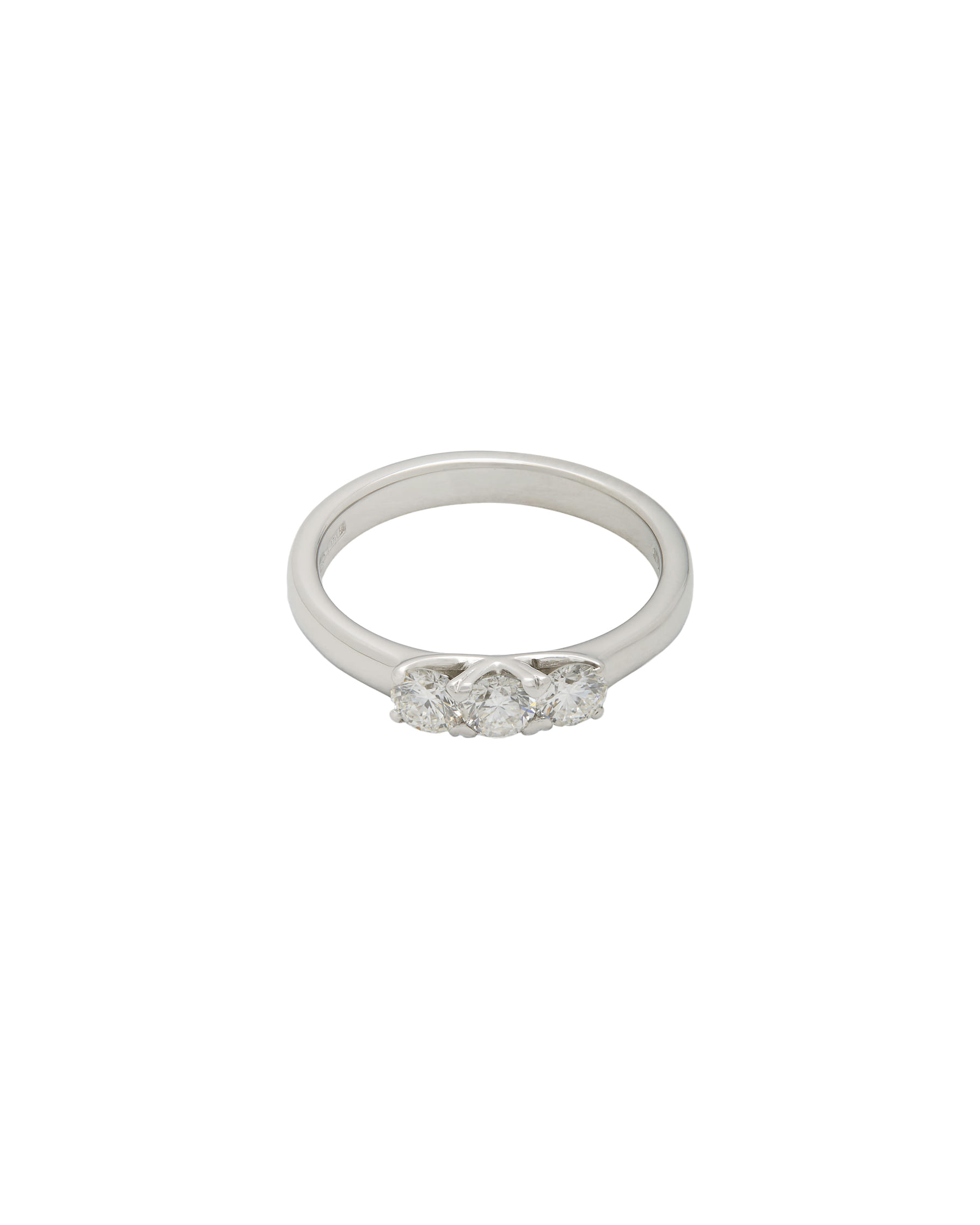 Anello trilogy in oro bianco con diamanti 0,51 ct-1