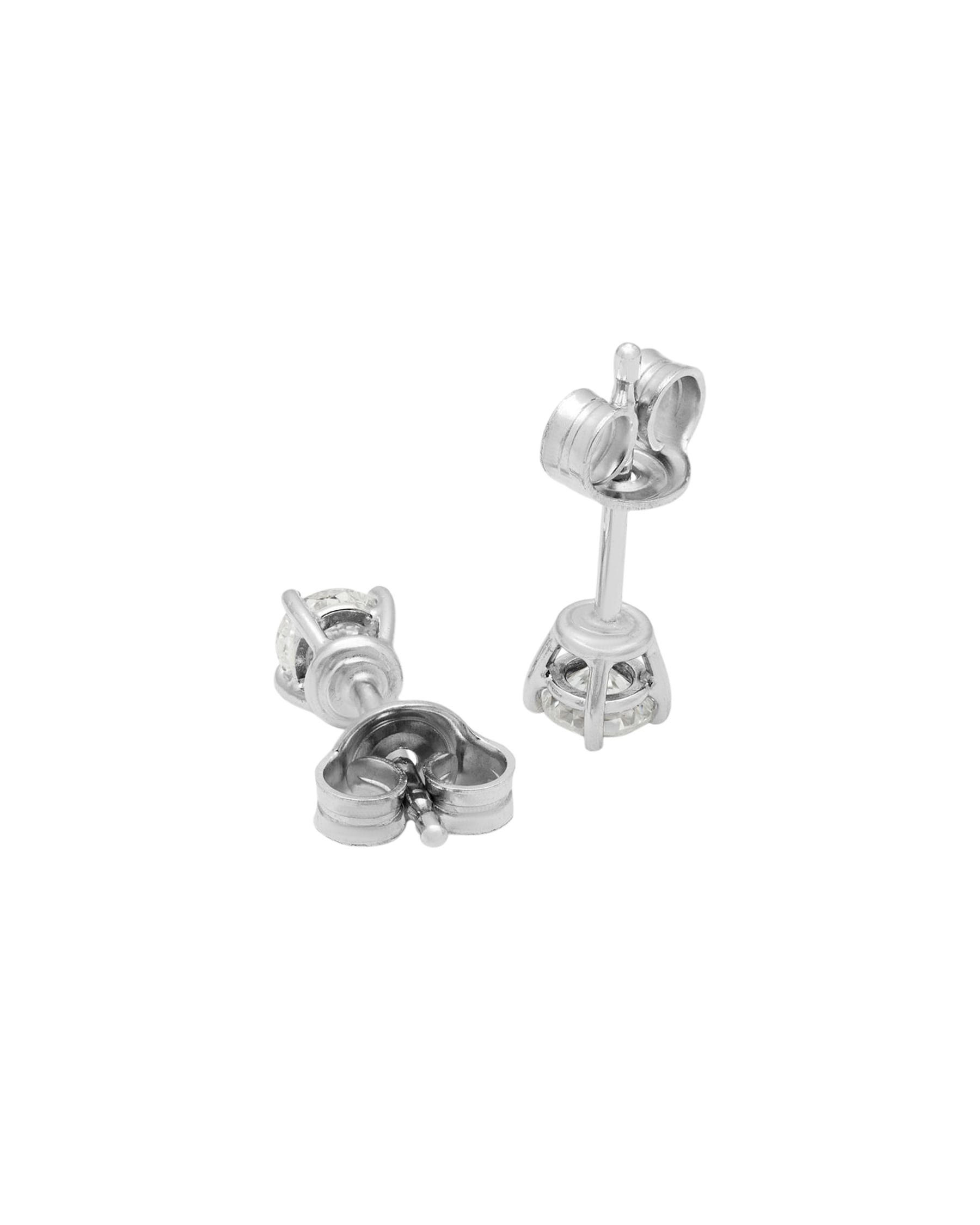 Orecchini punto luce a filo in oro bianco con diamanti 0,46 ct-2
