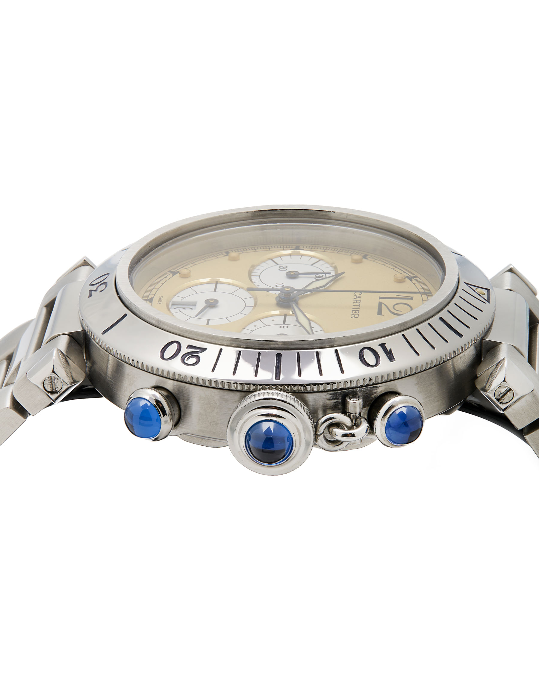 Cartier pasha chronograph 38 mm quartz ref. 4030-3