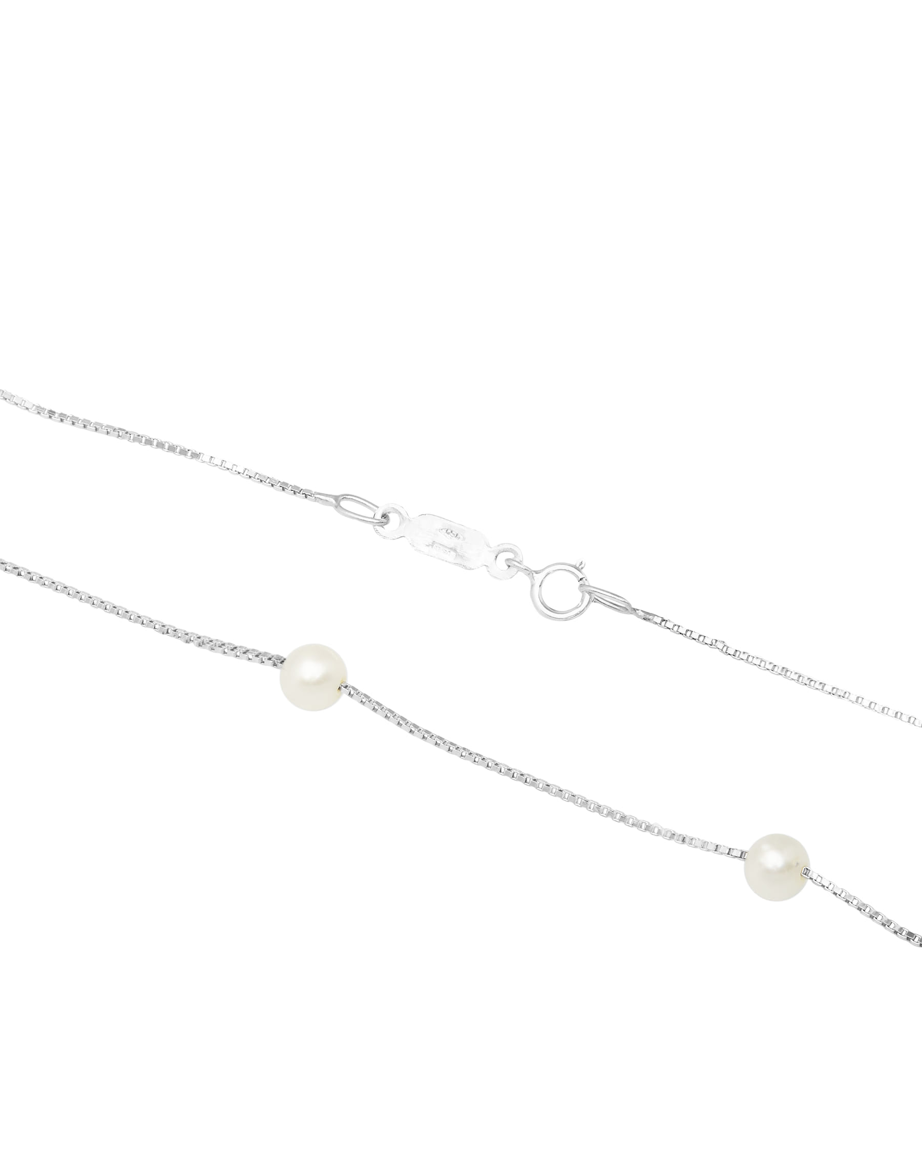 Collana in oro bianco con perle da 4,30 mm-2